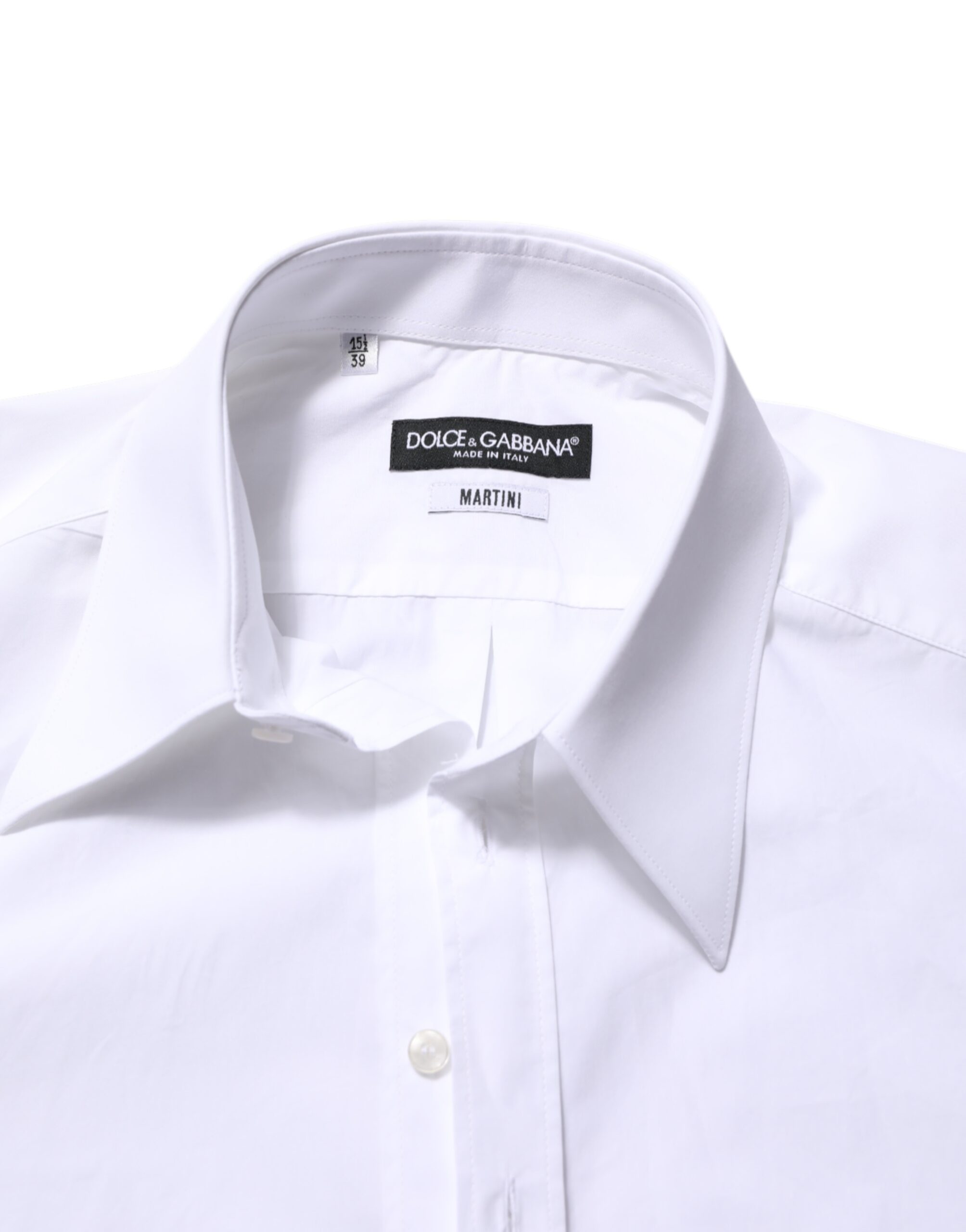 Dolce & Gabbana White Cotton MARTINI Men Formal Dress Shirt - Image 7