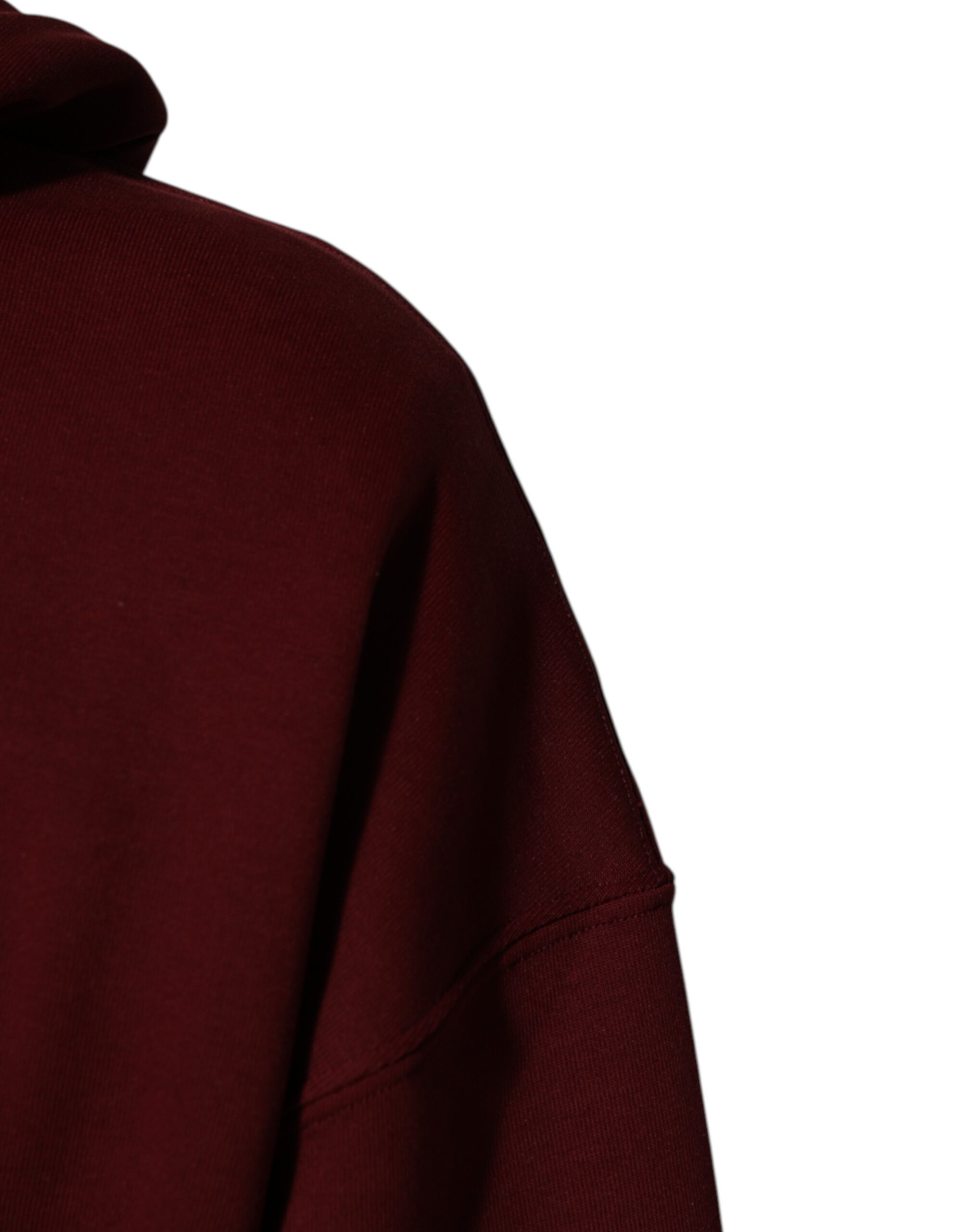 Dolce & Gabbana Maroon Embossed Logo Hooded Sweatshirt Sweater - Image 6