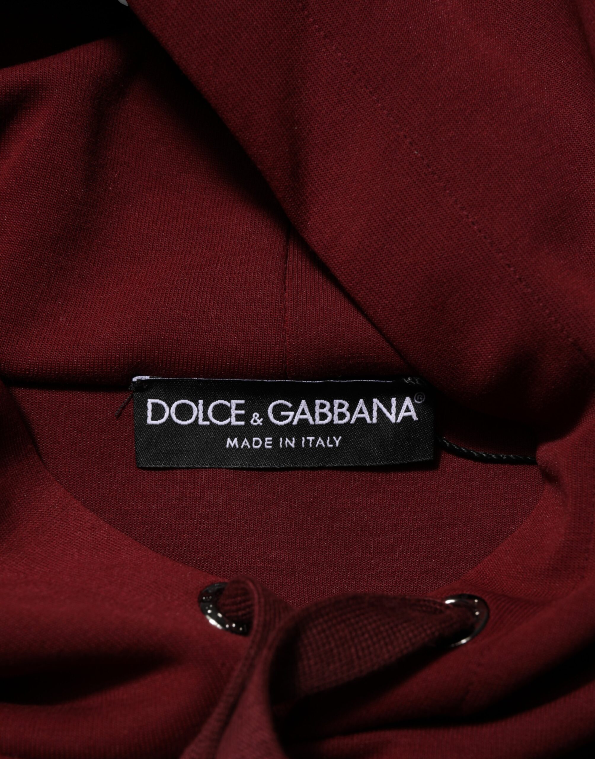 Dolce & Gabbana Maroon Embossed Logo Hooded Sweatshirt Sweater - Image 8