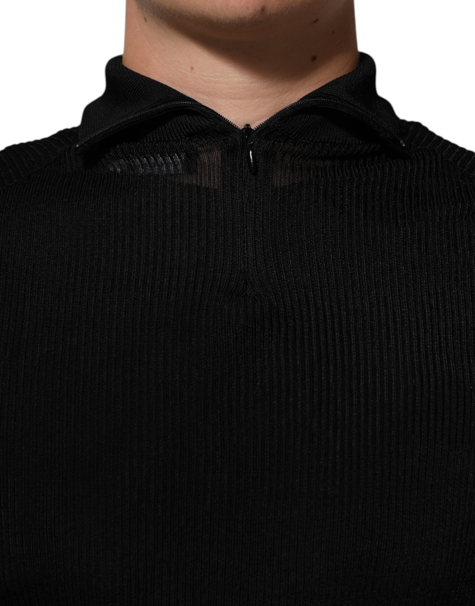 Dolce & Gabbana Black Viscose Turtle Neck Pullover Sweater - Image 5