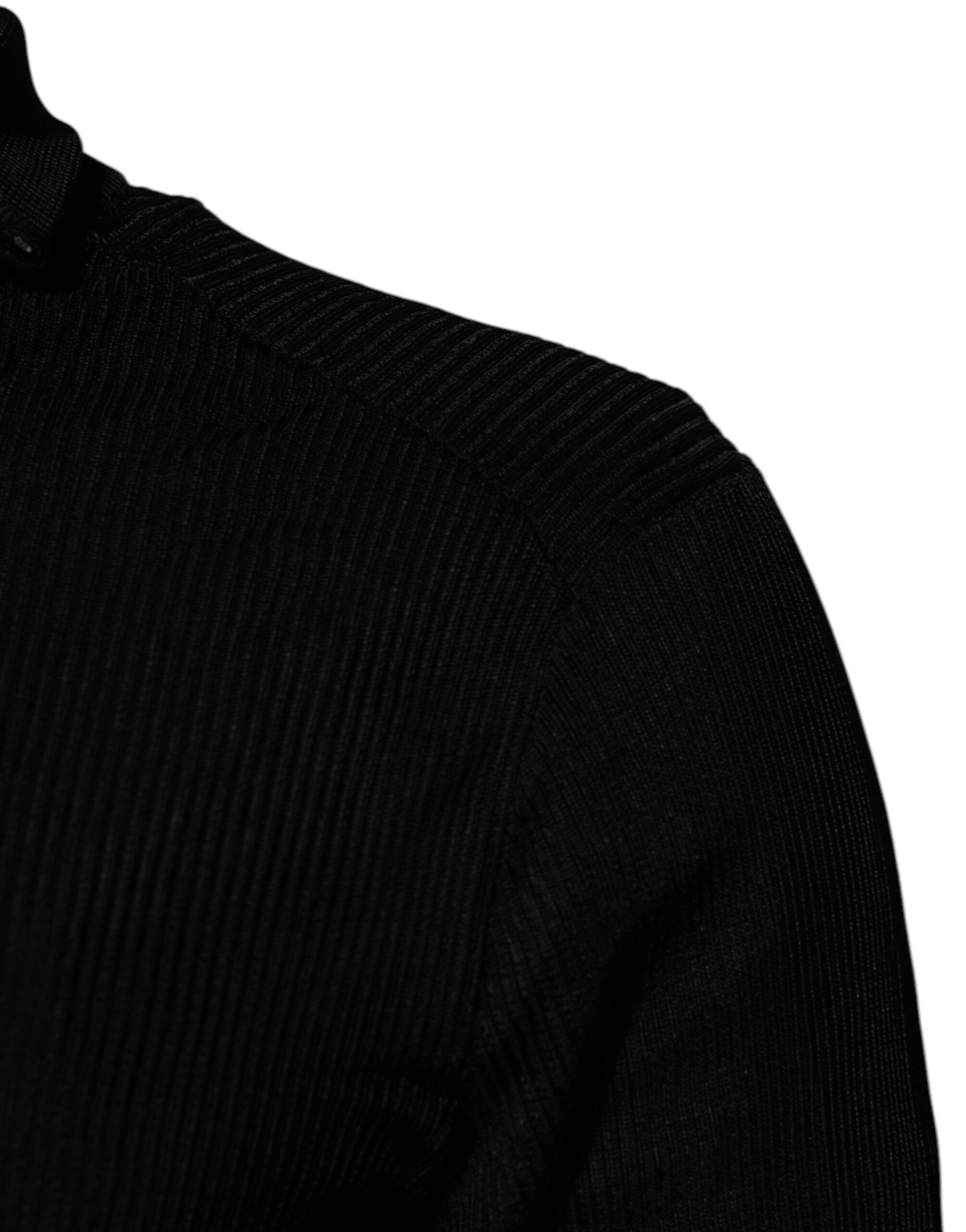 Dolce & Gabbana Black Viscose Turtle Neck Pullover Sweater - Image 6
