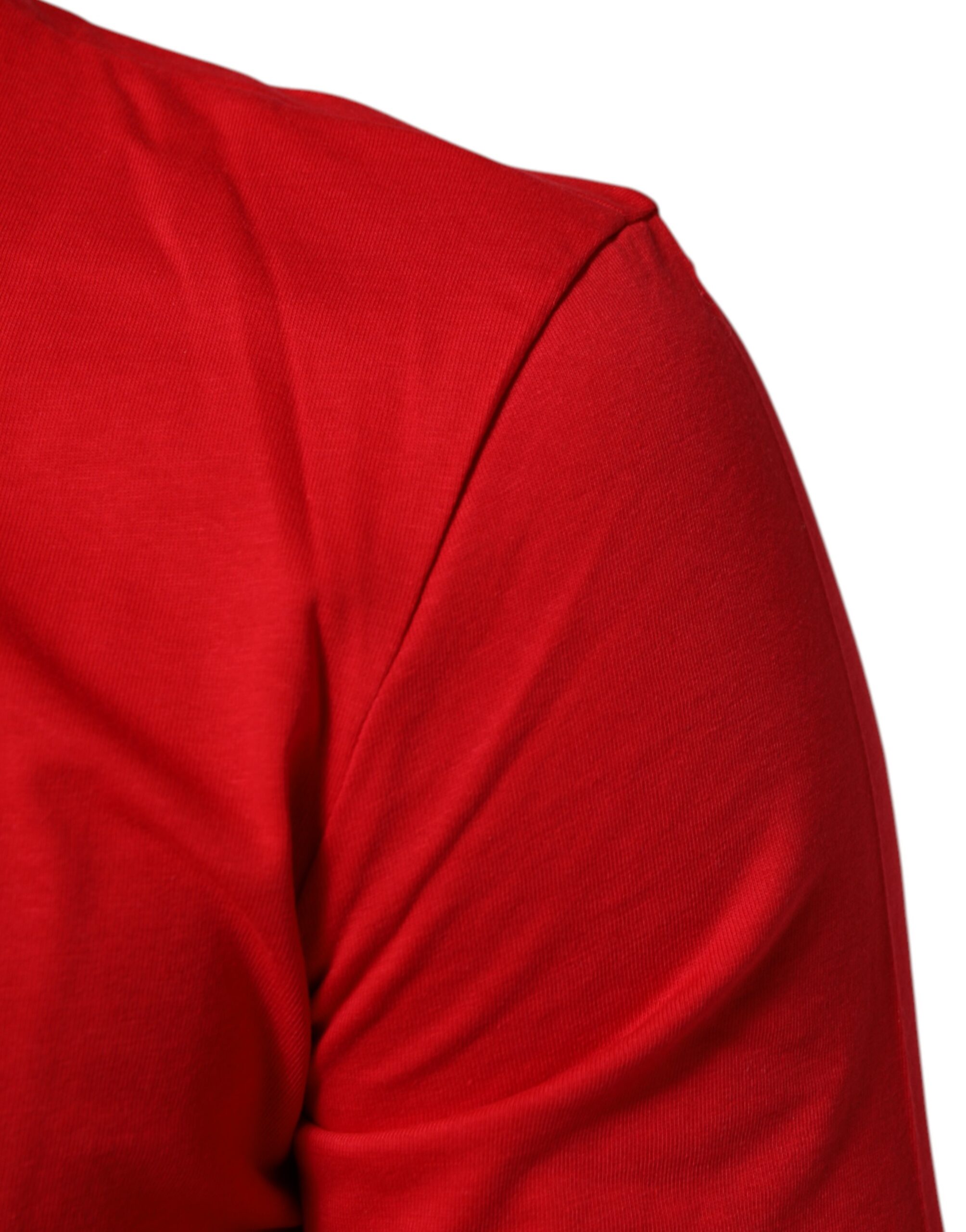 Dolce & Gabbana Red Goodluck 2023 Cotton Crew Neck T-shirt - Image 6