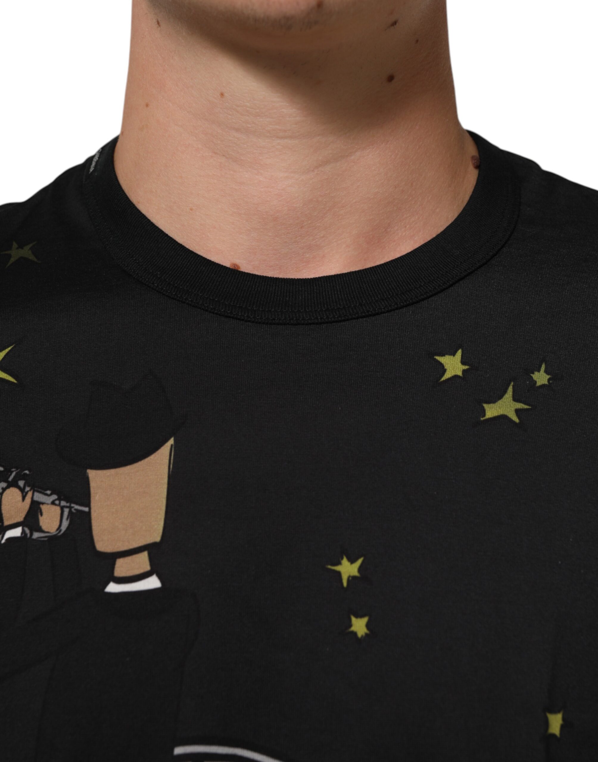 Dolce & Gabbana Black Musical Print Cotton Crew Neck T-shirt - Image 5