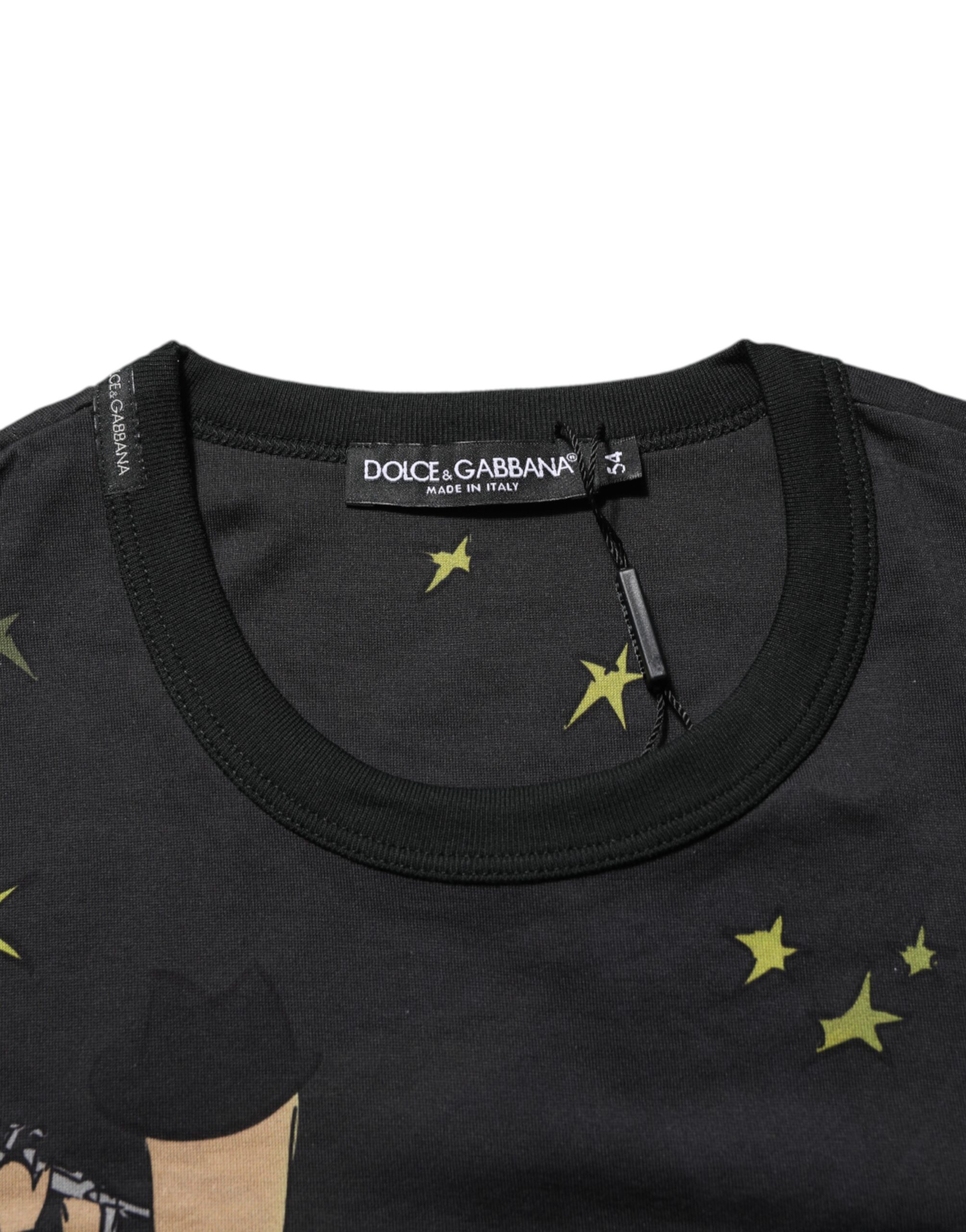 Dolce & Gabbana Black Musical Print Cotton Crew Neck T-shirt - Image 7