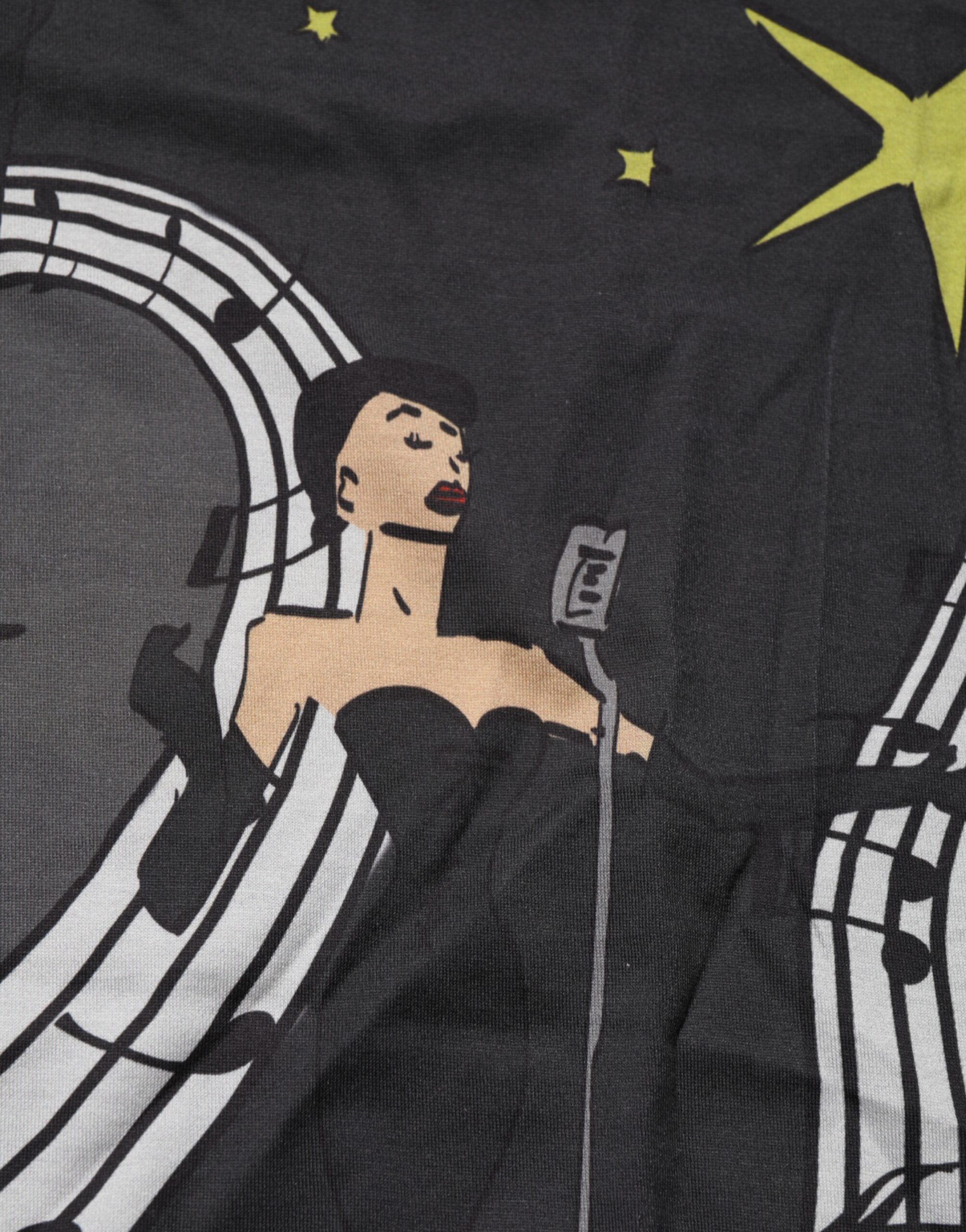 Dolce & Gabbana Black Musical Print Cotton Crew Neck T-shirt - Image 8