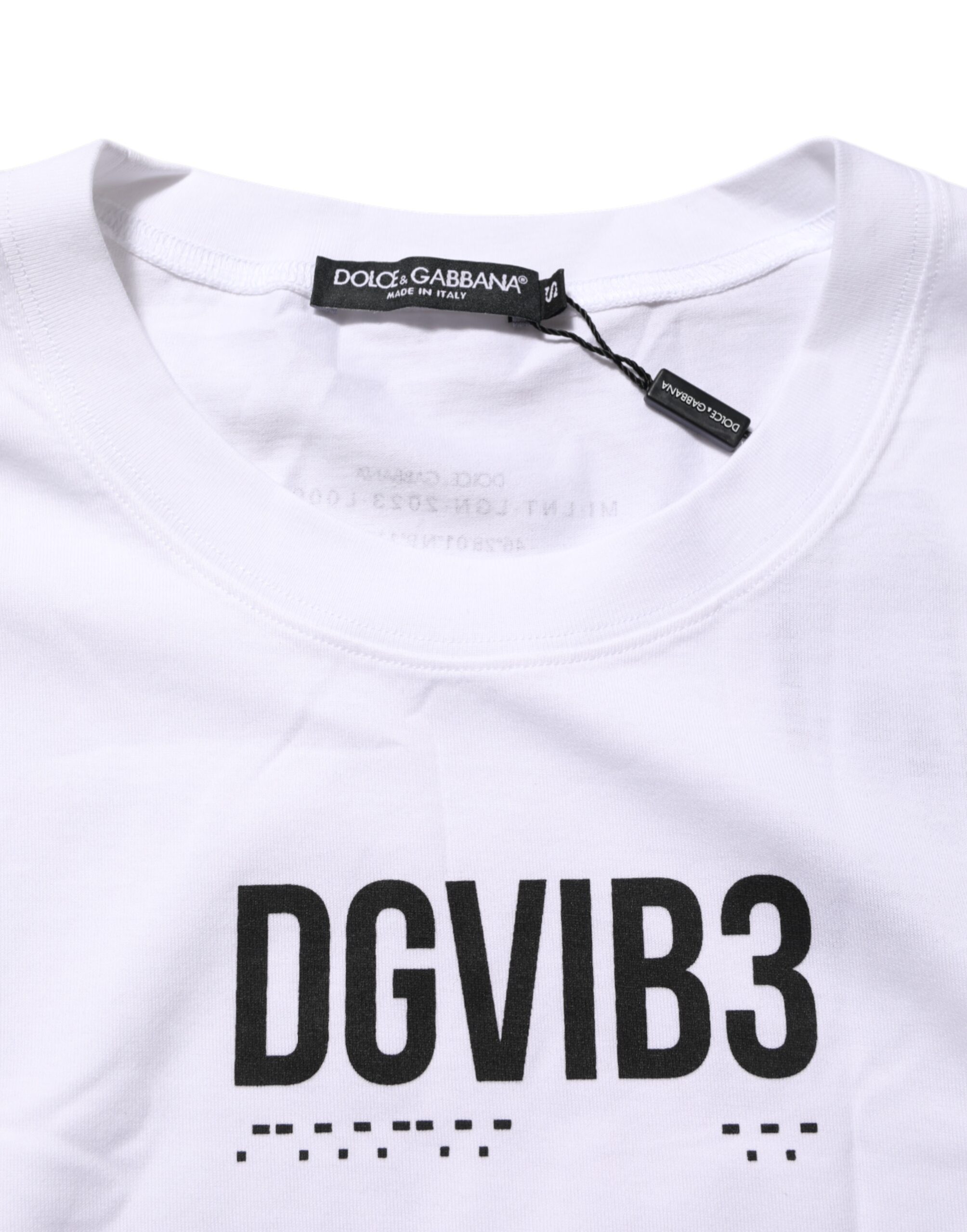 Dolce & Gabbana White Cotton Sleeveless Printed Tank T-shirt - Image 6
