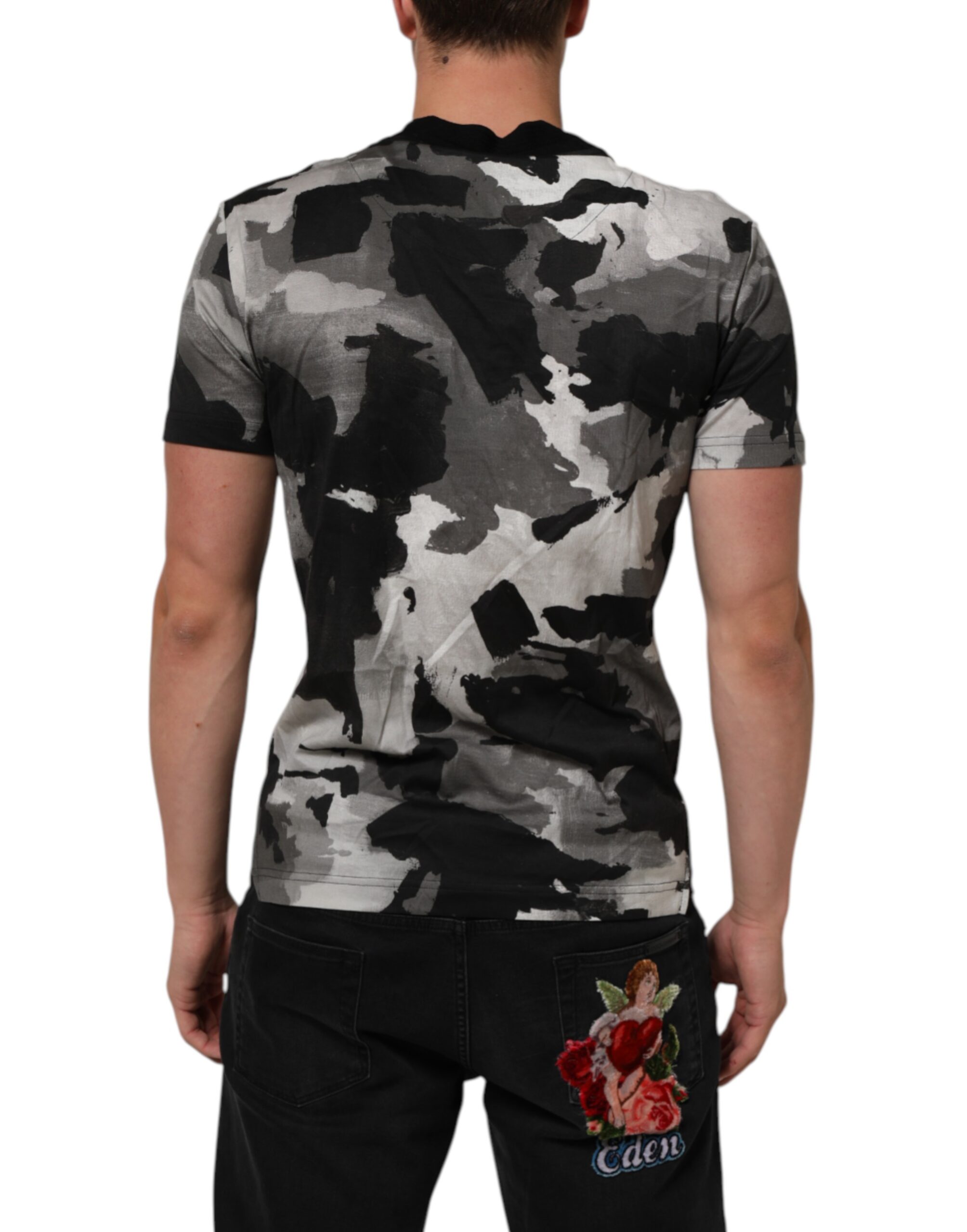 Dolce & Gabbana Multicolor Camouflage Men Short Sleeves T-shirt - Image 4