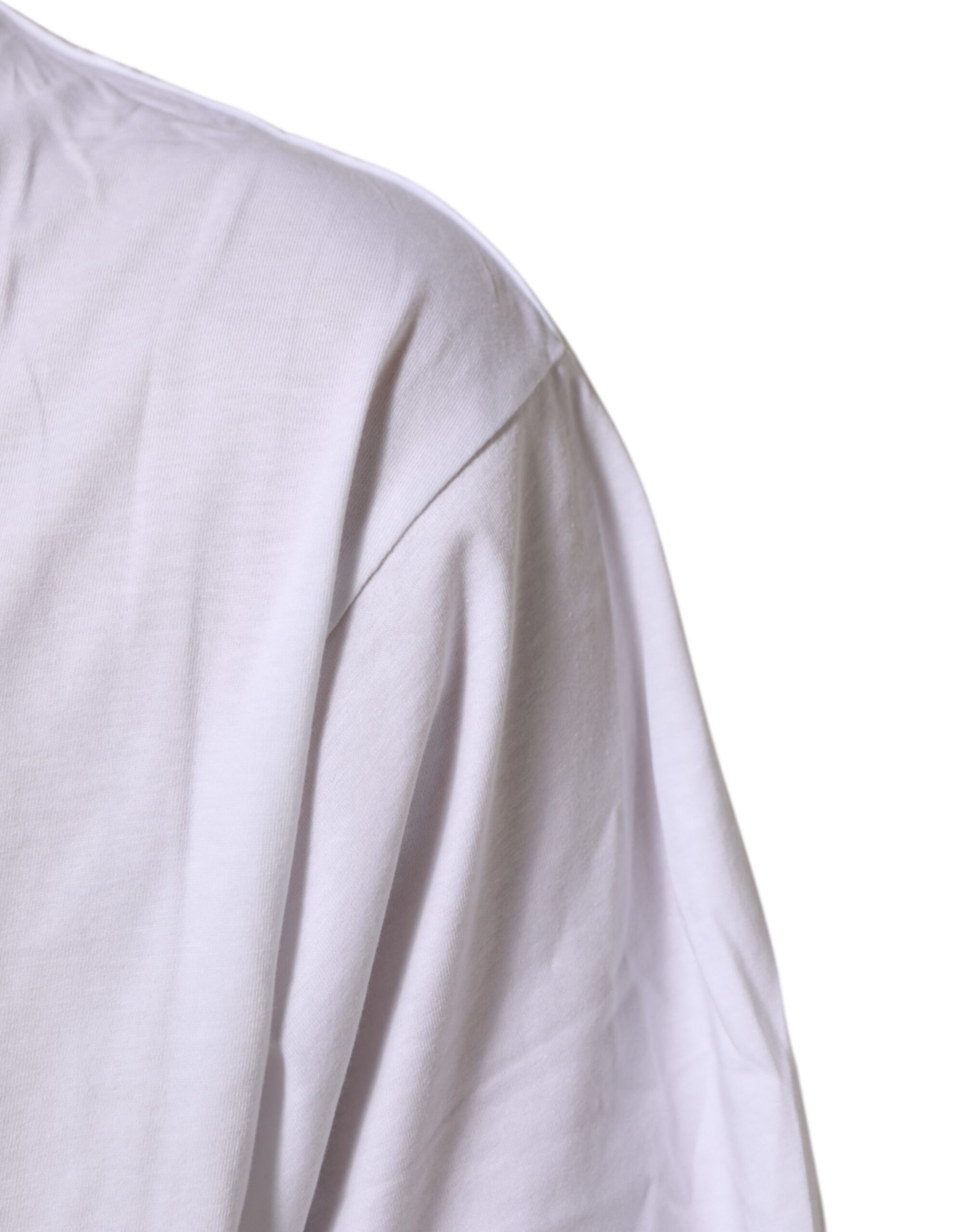 Dolce & Gabbana White Graphic Print Cotton Crew Neck T-shirt - Image 6