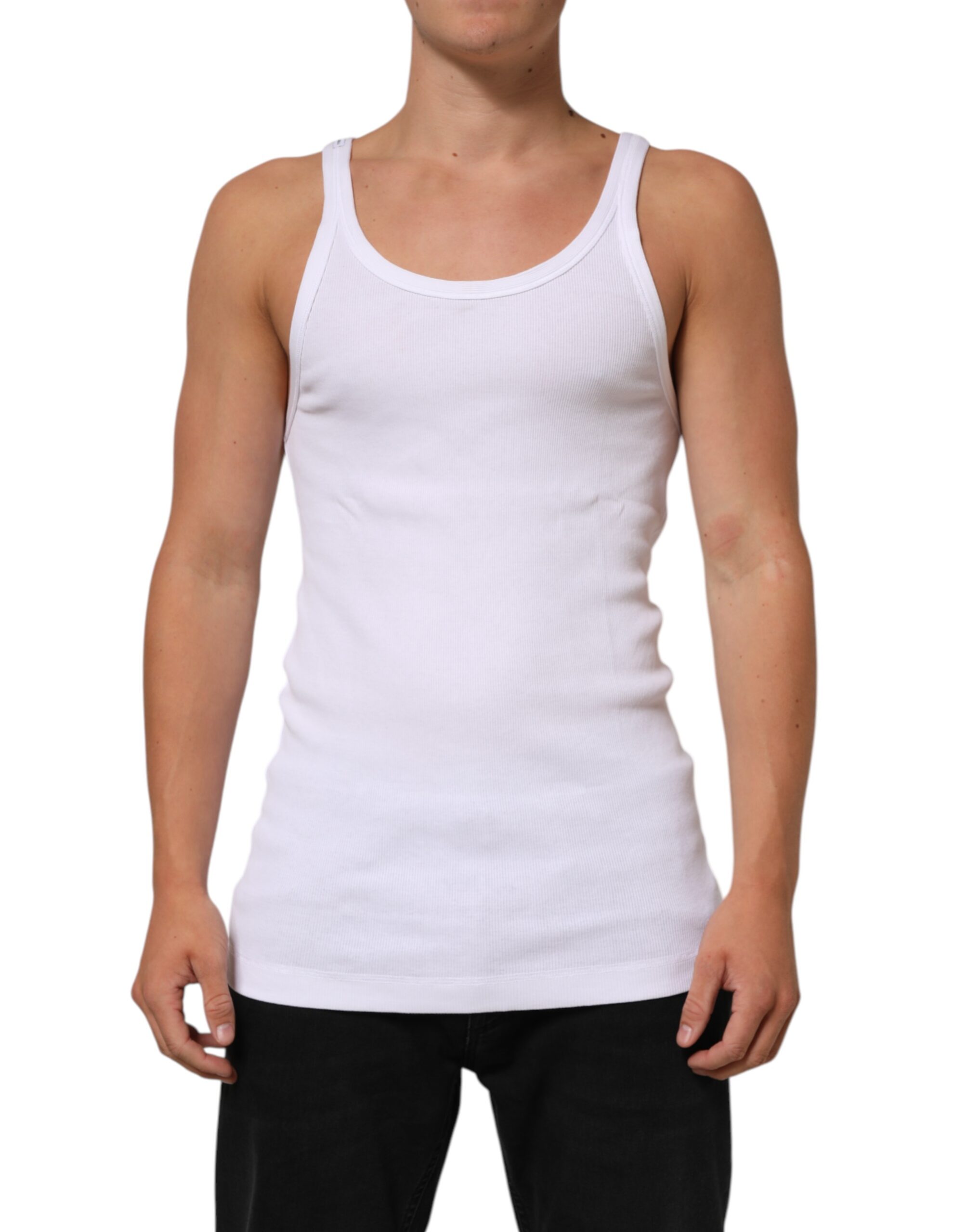 Dolce & Gabbana White Sleeveless Round Neck Tank Top T-shirt - Image 2