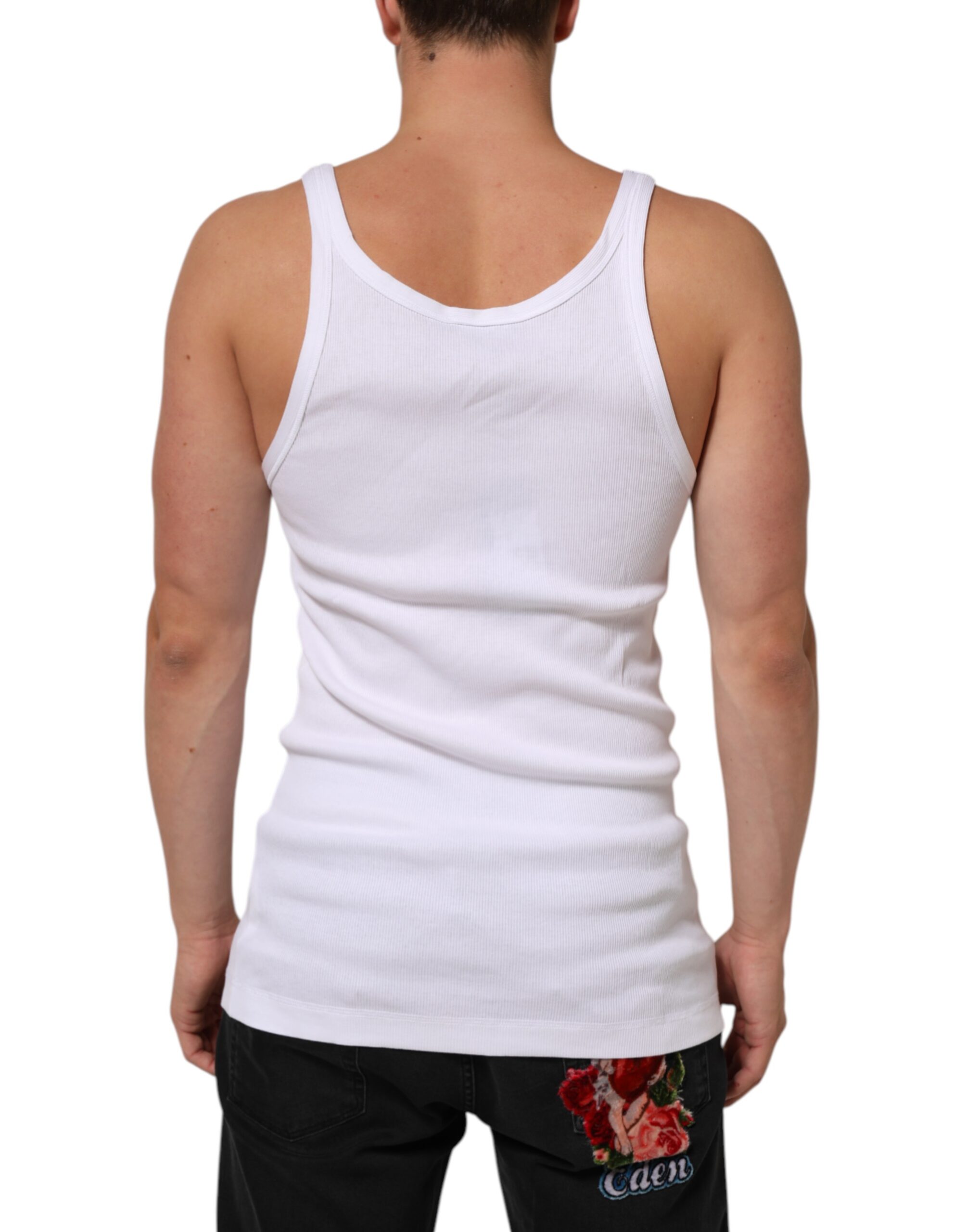 Dolce & Gabbana White Sleeveless Round Neck Tank Top T-shirt - Image 4