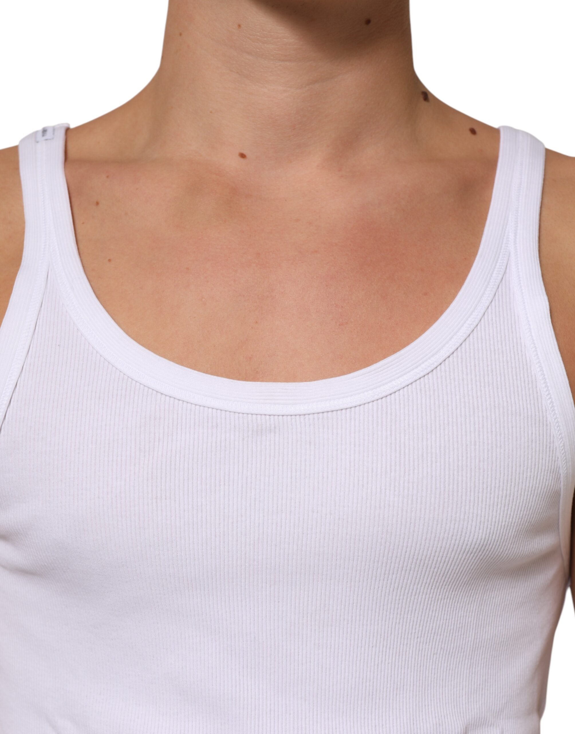 Dolce & Gabbana White Sleeveless Round Neck Tank Top T-shirt - Image 5