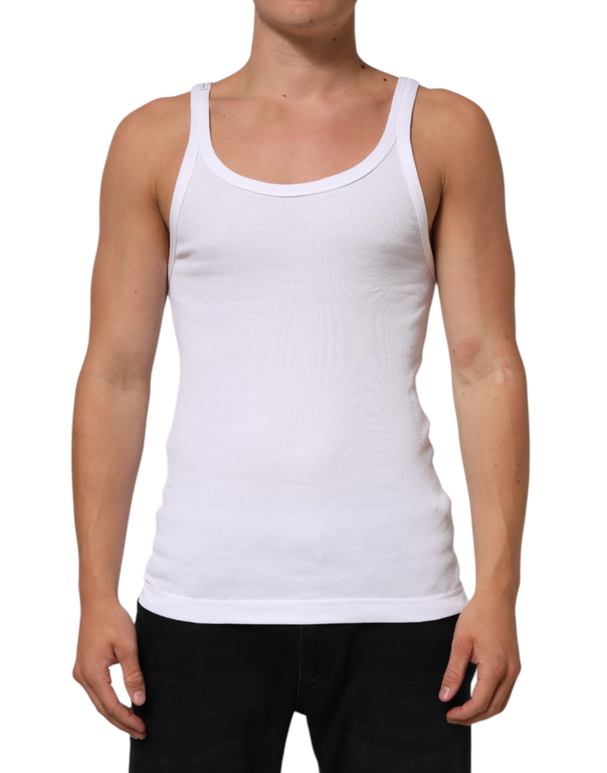 Dolce & Gabbana White Sleeveless Round Neck Tank Top T-shirt - Image 2