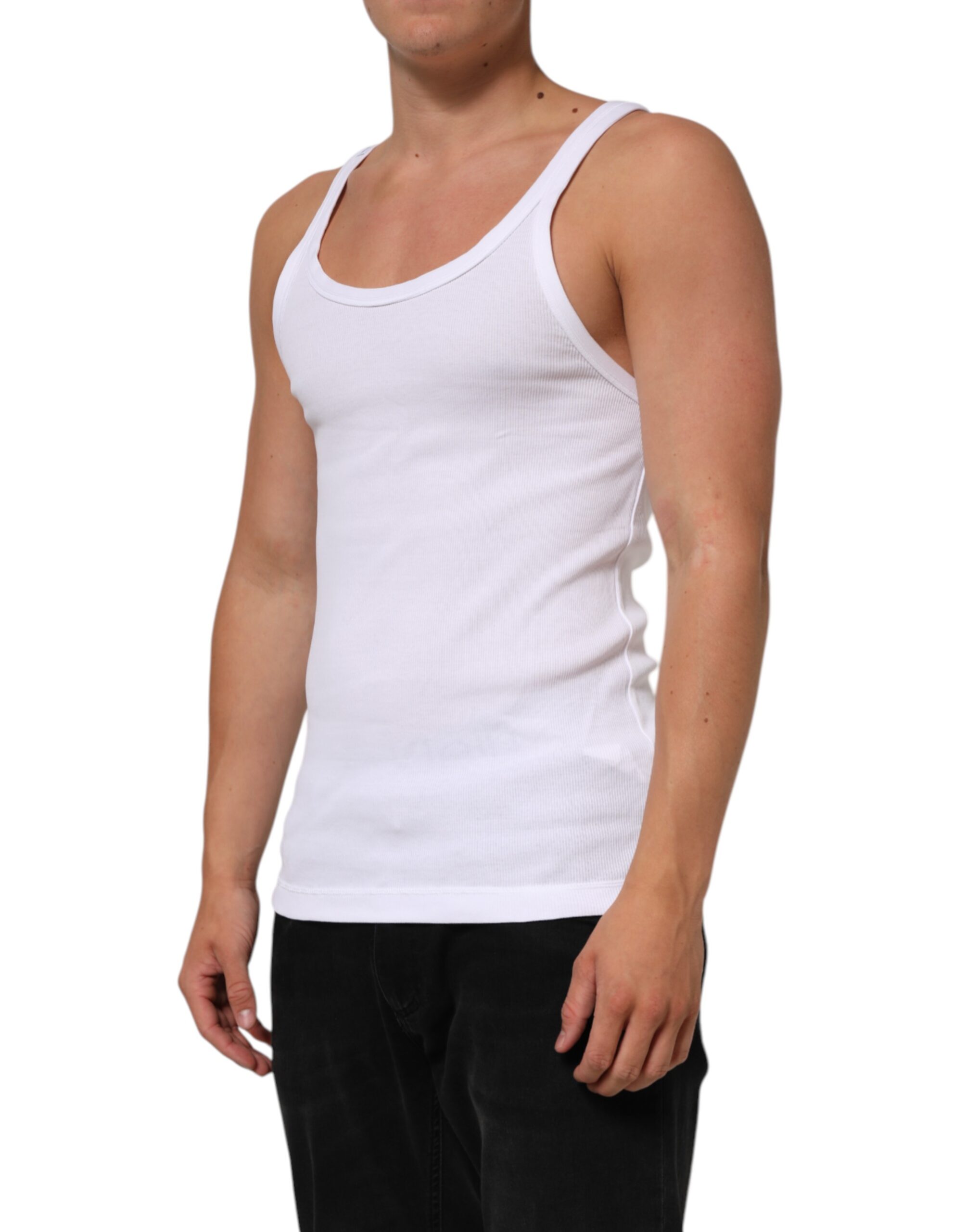 Dolce & Gabbana White Sleeveless Round Neck Tank Top T-shirt - Image 3