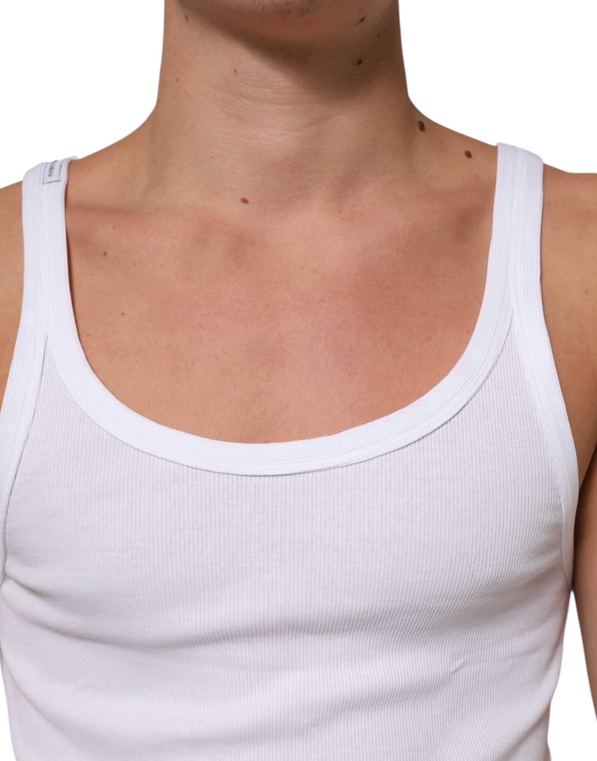 Dolce & Gabbana White Sleeveless Round Neck Tank Top T-shirt - Image 5