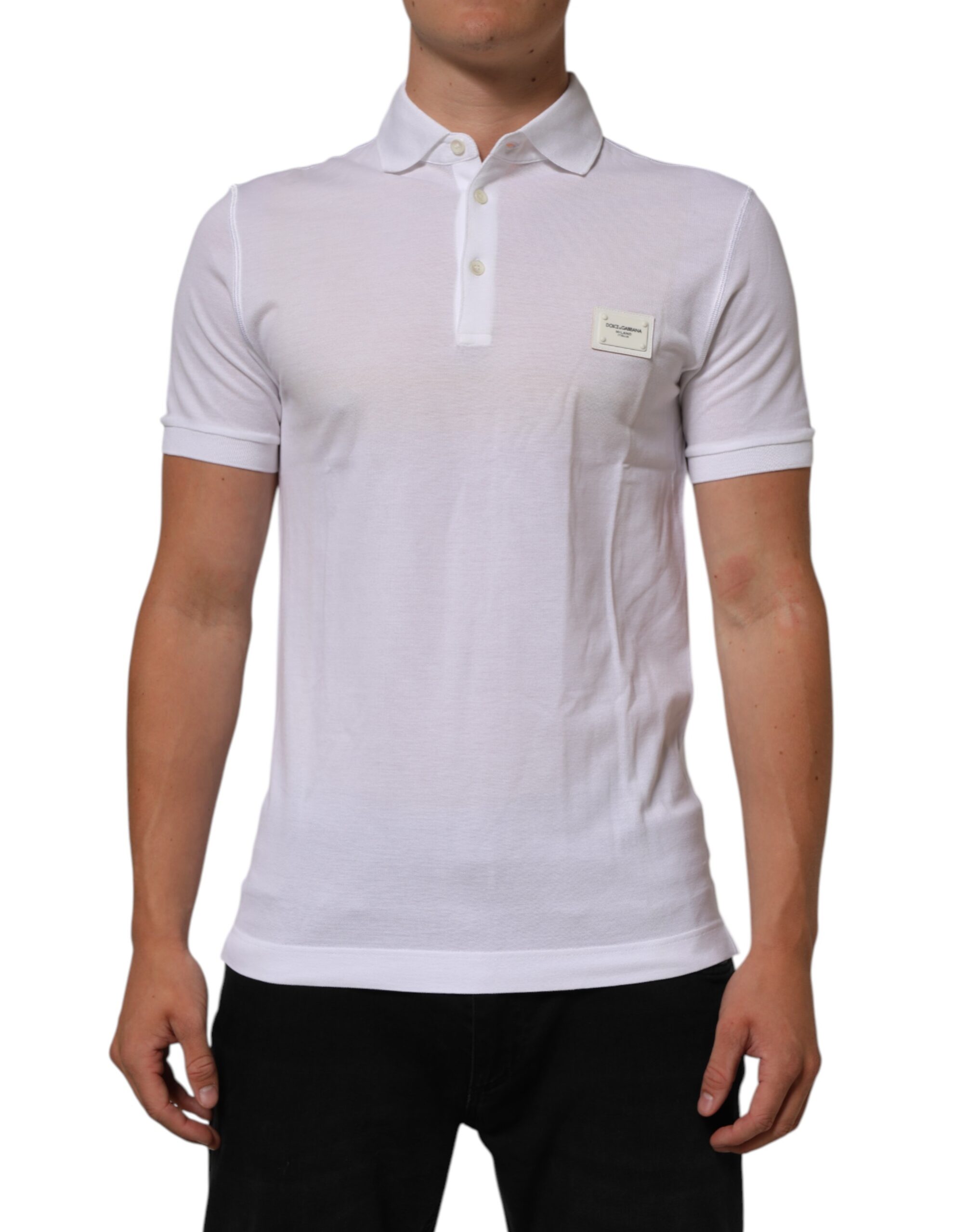 Dolce & Gabbana White Collared Short Sleeves Polo Men T-shirt - Image 2