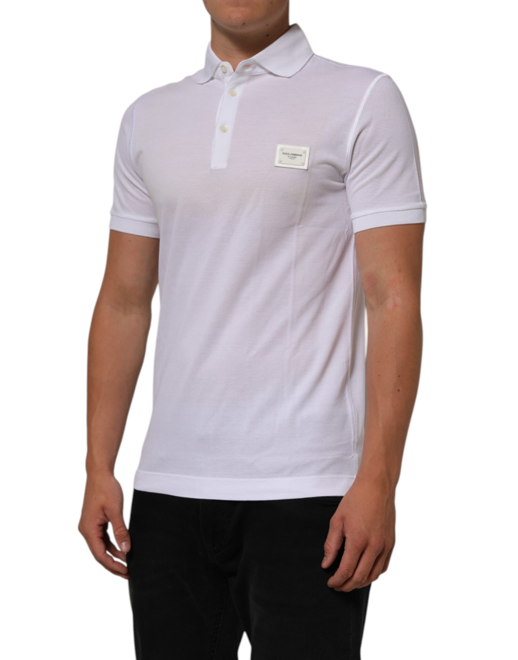 Dolce & Gabbana White Collared Short Sleeves Polo Men T-shirt - Image 3