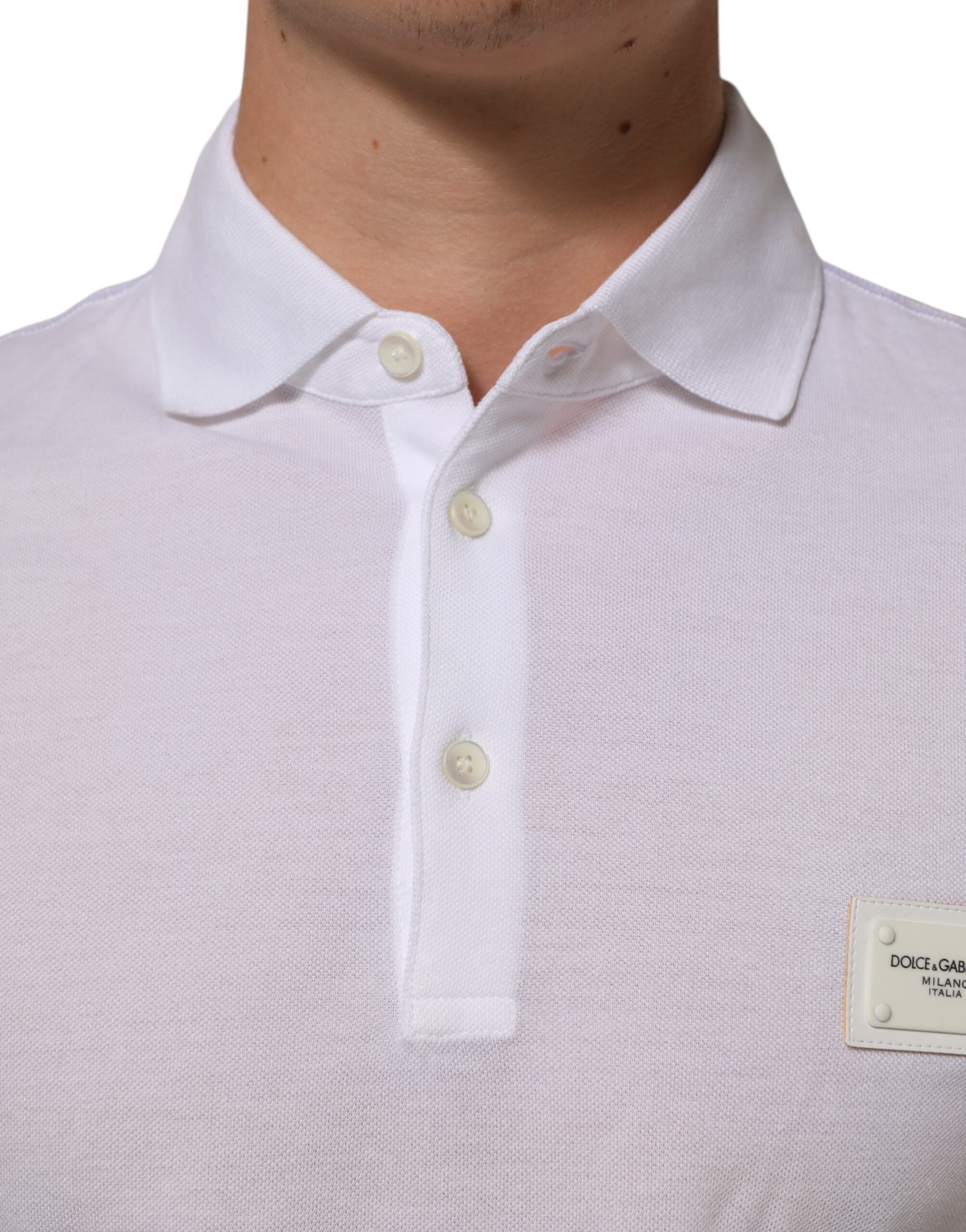 Dolce & Gabbana White Collared Short Sleeves Polo Men T-shirt - Image 5