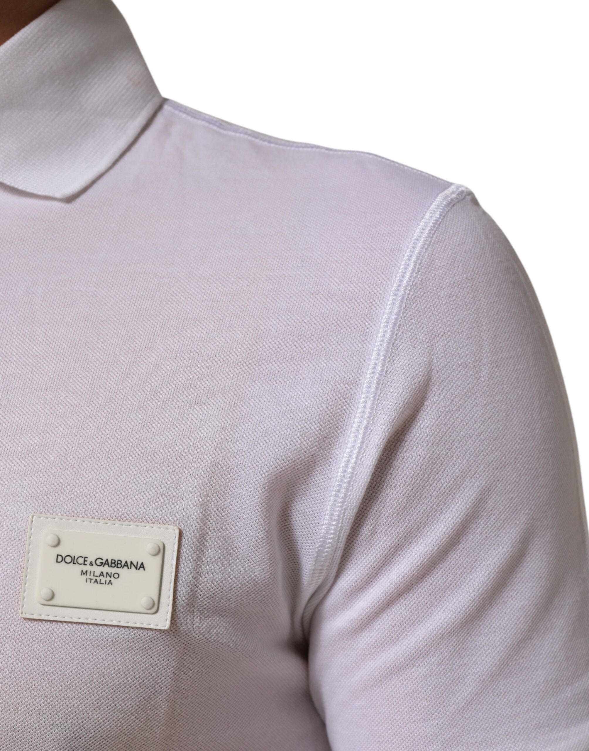 Dolce & Gabbana White Collared Short Sleeves Polo Men T-shirt - Image 6