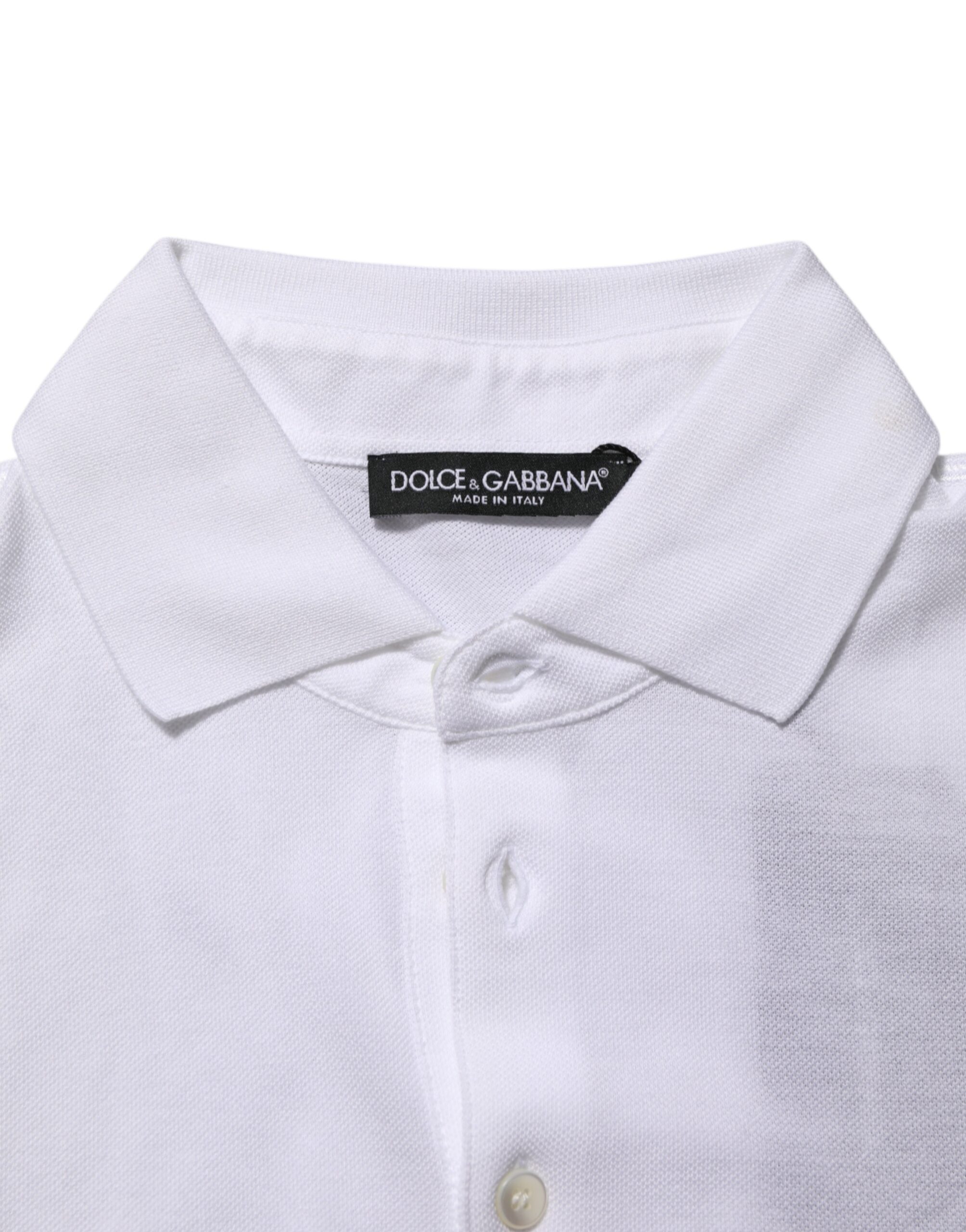 Dolce & Gabbana White Collared Short Sleeves Polo Men T-shirt - Image 7