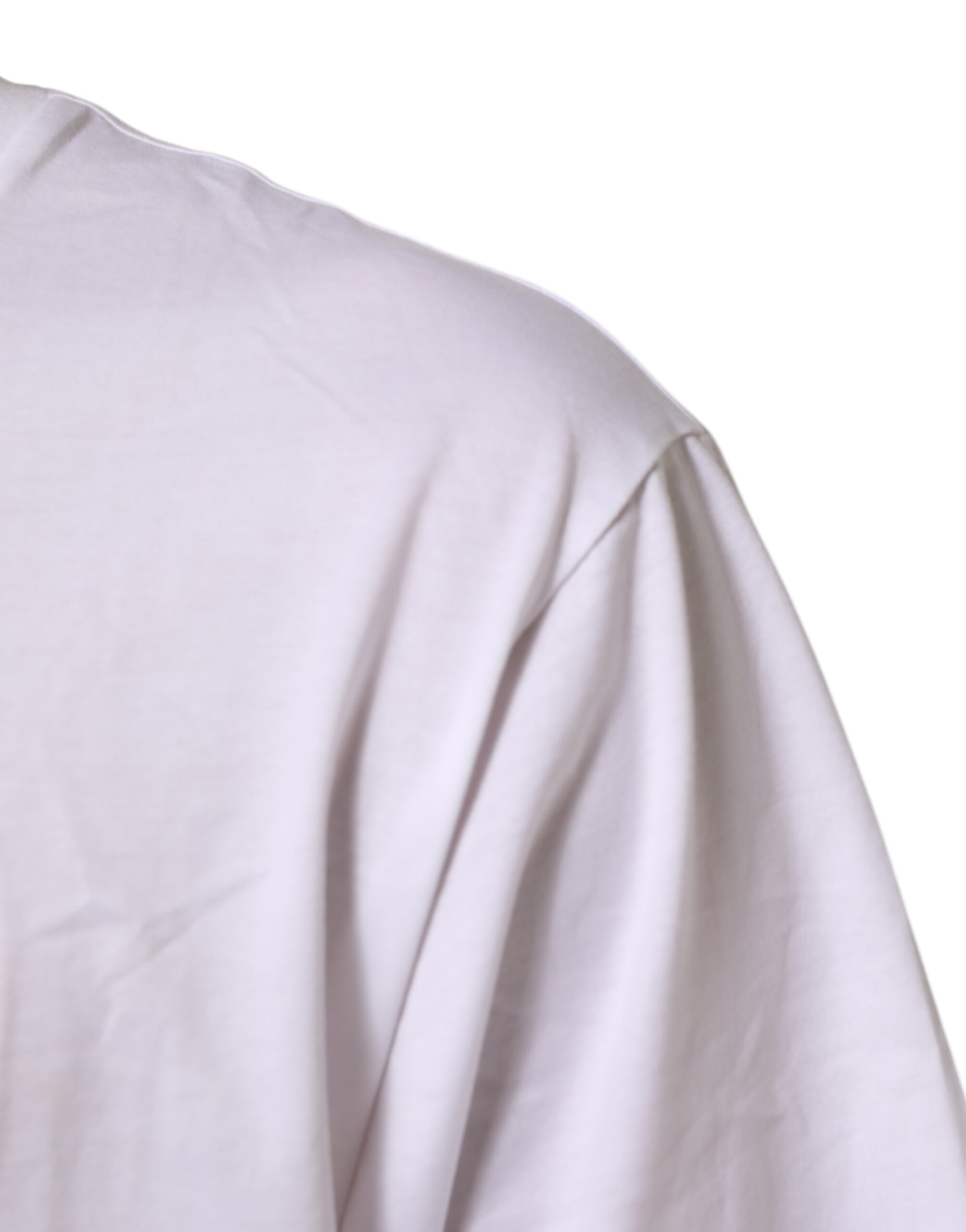Dolce & Gabbana White Logo Print Cotton Crew Neck Men T-shirt - Image 6