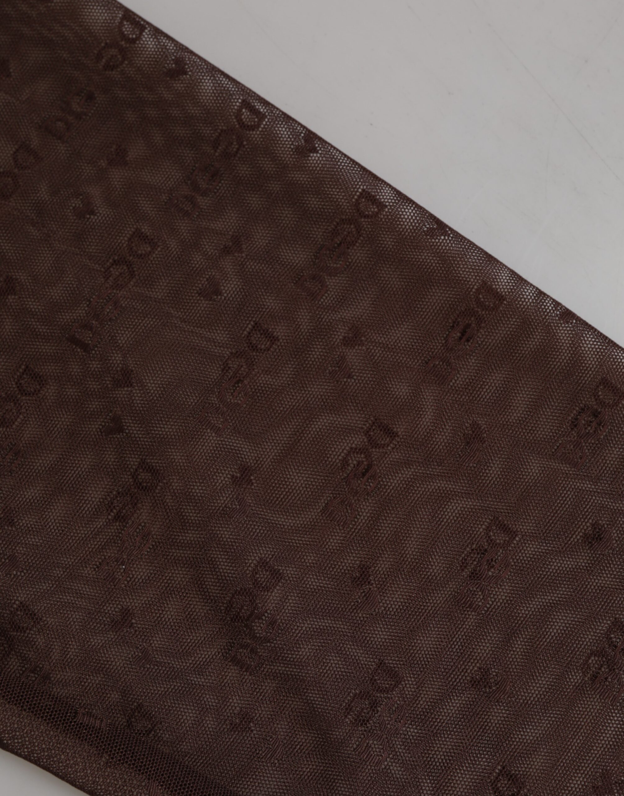 Dolce & Gabbana Brown Nylon Logo Lace Leggings Pants Underwear - Image 5