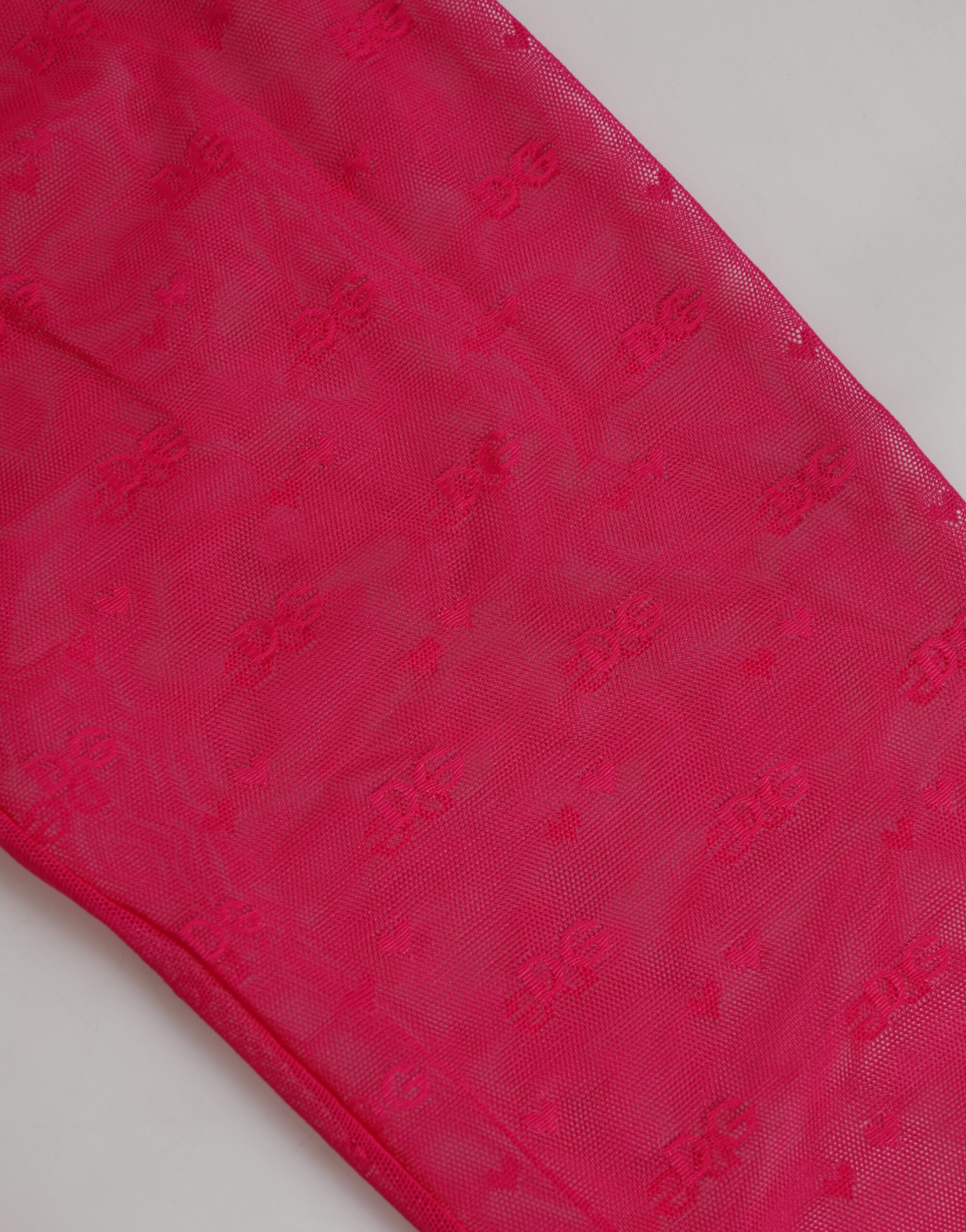 Dolce & Gabbana Fuchsia Nylon Logo Lace Leggings Pants Underwear - Image 4