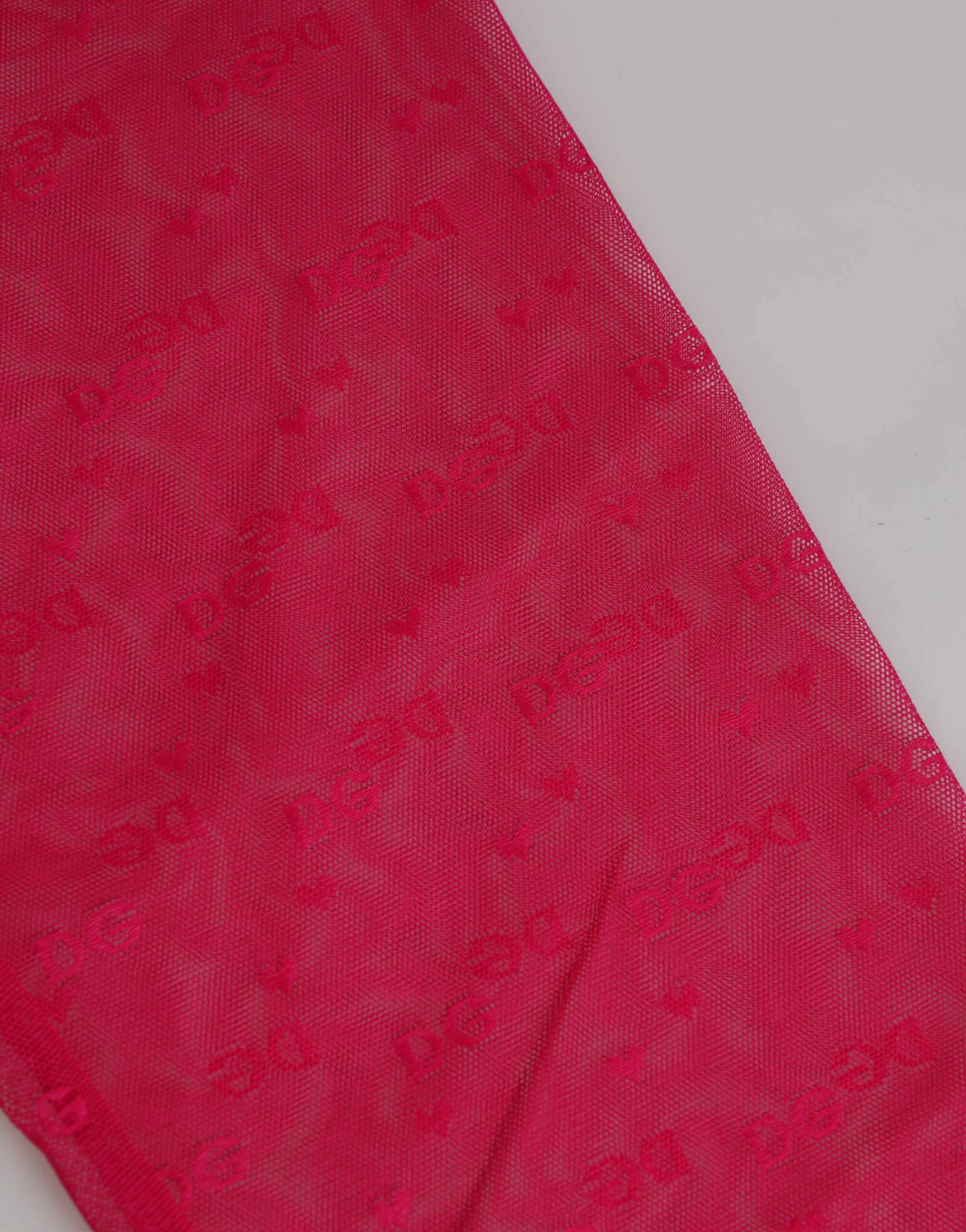 Dolce & Gabbana Fuchsia Logo Lace Tight Midi Trousers Underwear - Image 4