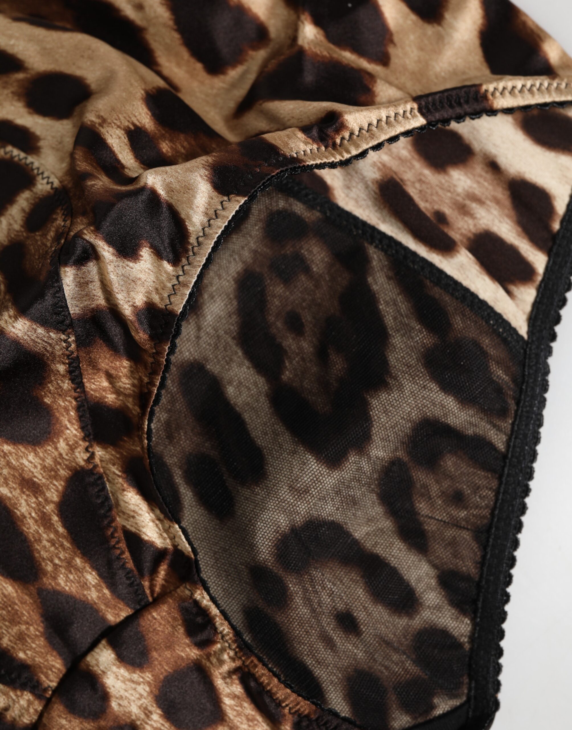 Dolce & Gabbana Multicolor Leopard Silk High Waist Girdle Underwear - Image 3