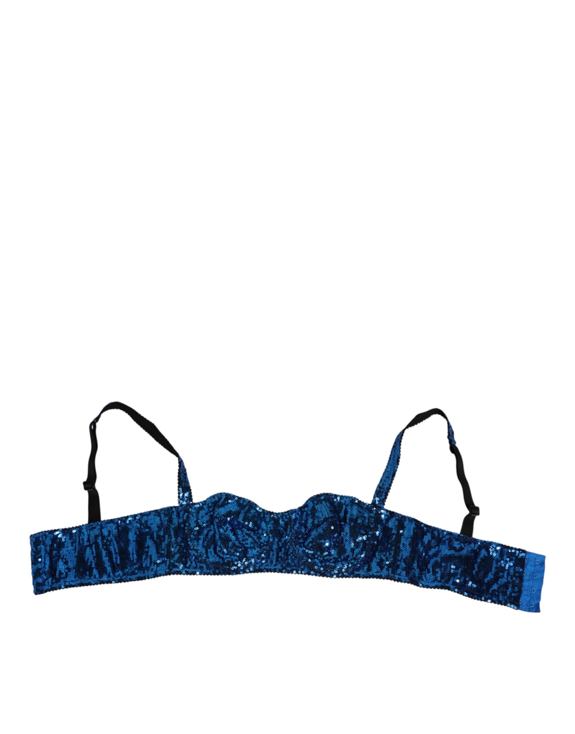 Dolce & Gabbana Blue Sequin Embellished Balconnet Bra Underwear - Image 2
