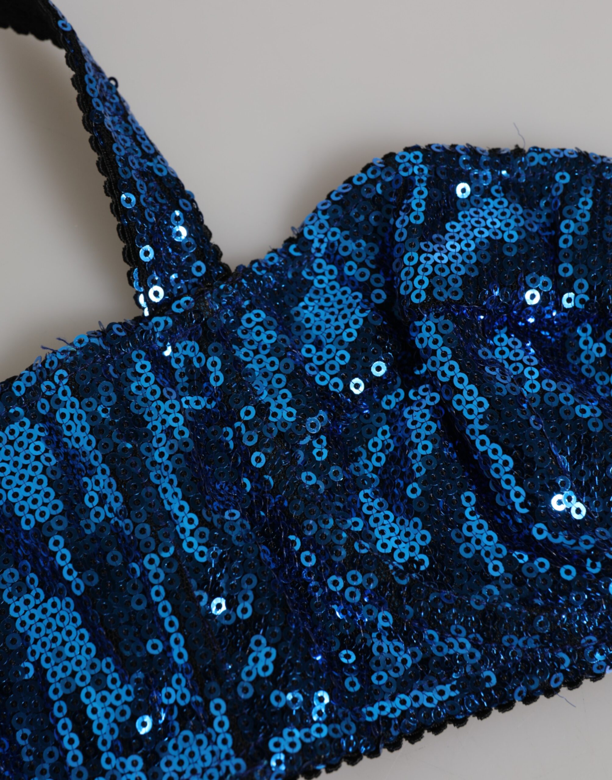Dolce & Gabbana Blue Sequin Embellished Balconnet Bra Underwear - Image 3