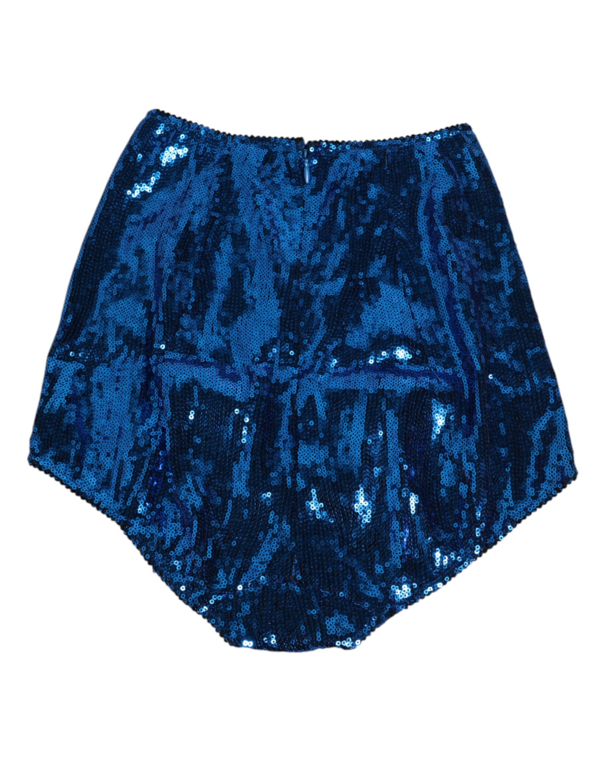 Dolce & Gabbana Blue Sequin Embellished High Waist Girdle Underwear - Image 3
