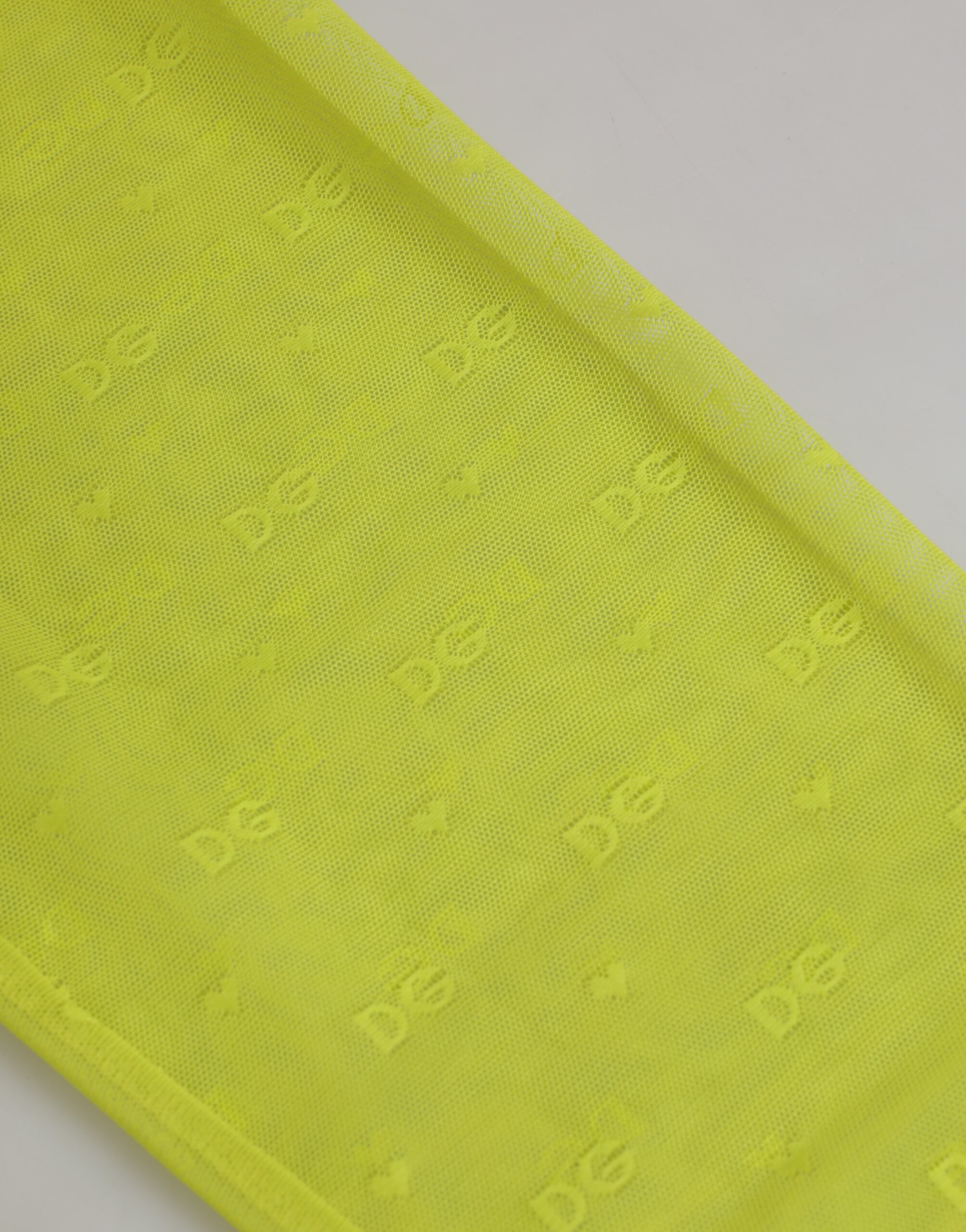 Dolce & Gabbana Neon Green Nylon Logo Lace Leggings Pants Underwear - Image 5