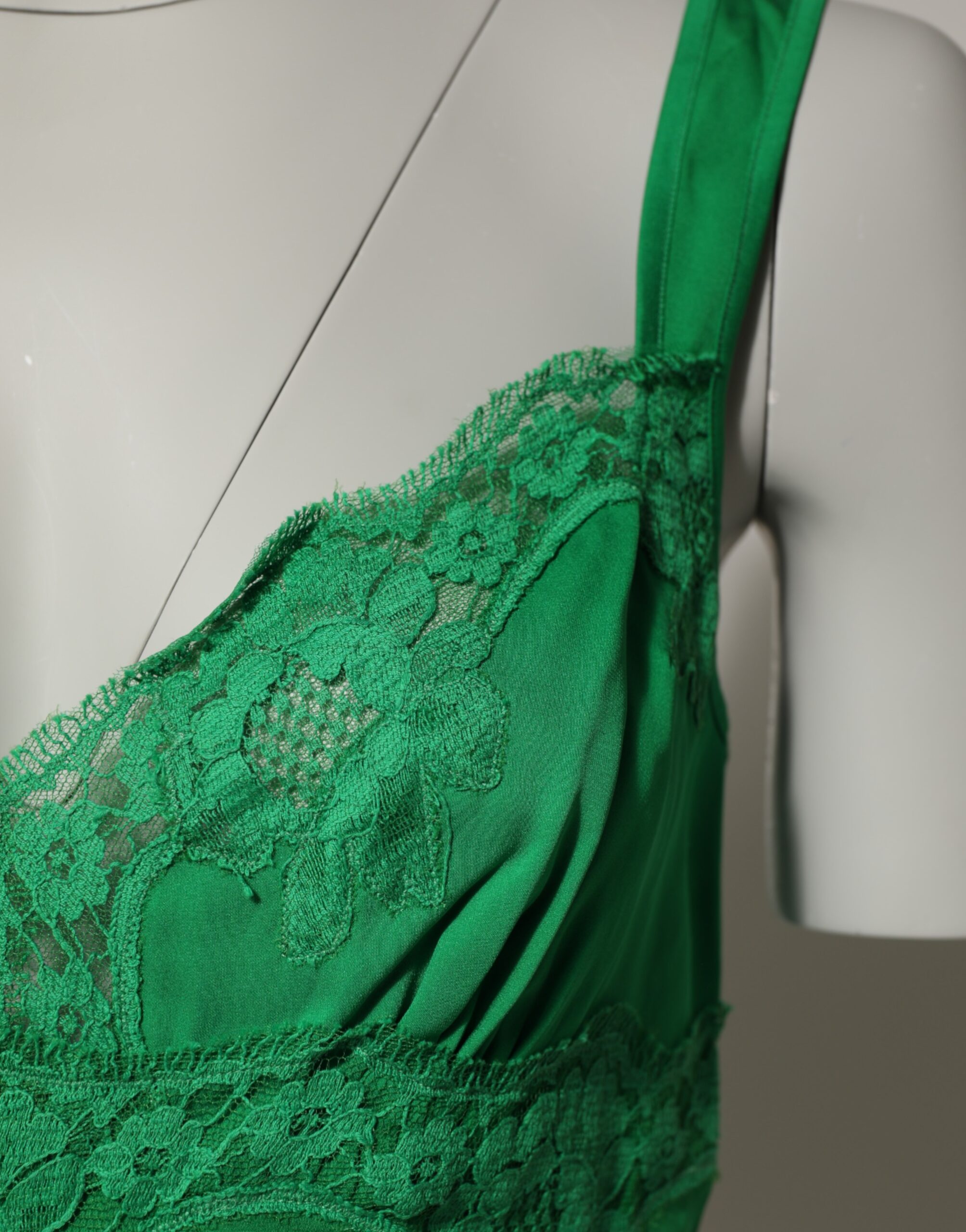 Dolce & Gabbana Green Floral Lace Tank Lingerie Top Underwear - Image 3