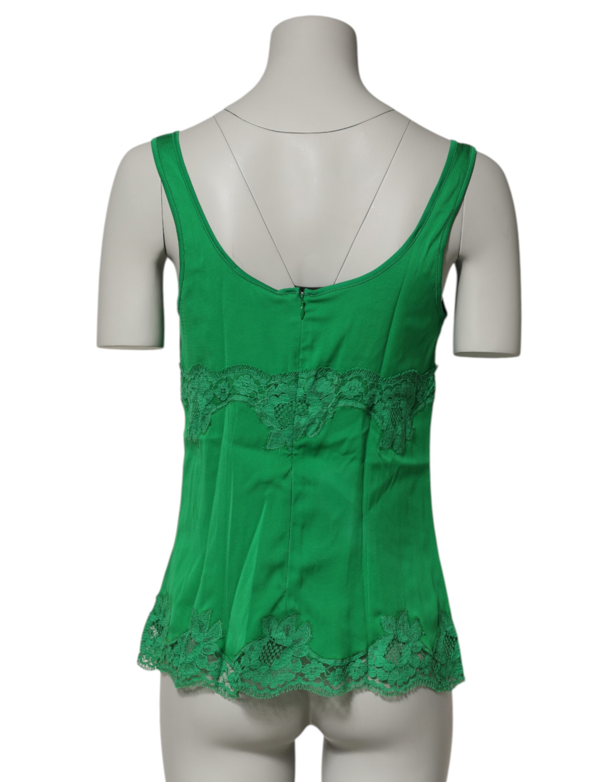 Dolce & Gabbana Green Floral Lace Tank Lingerie Top Underwear - Image 4
