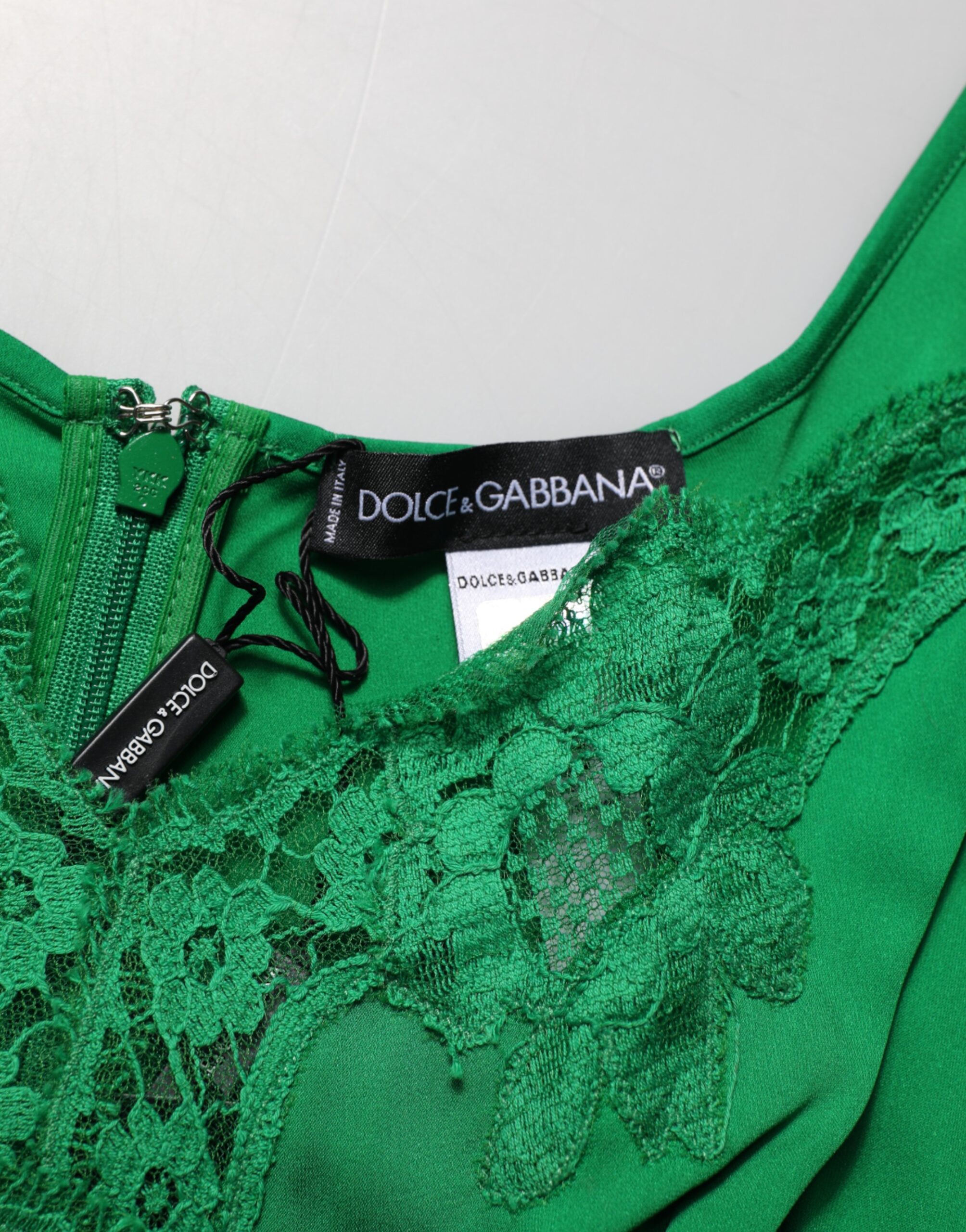 Dolce & Gabbana Green Floral Lace Tank Lingerie Top Underwear - Image 6
