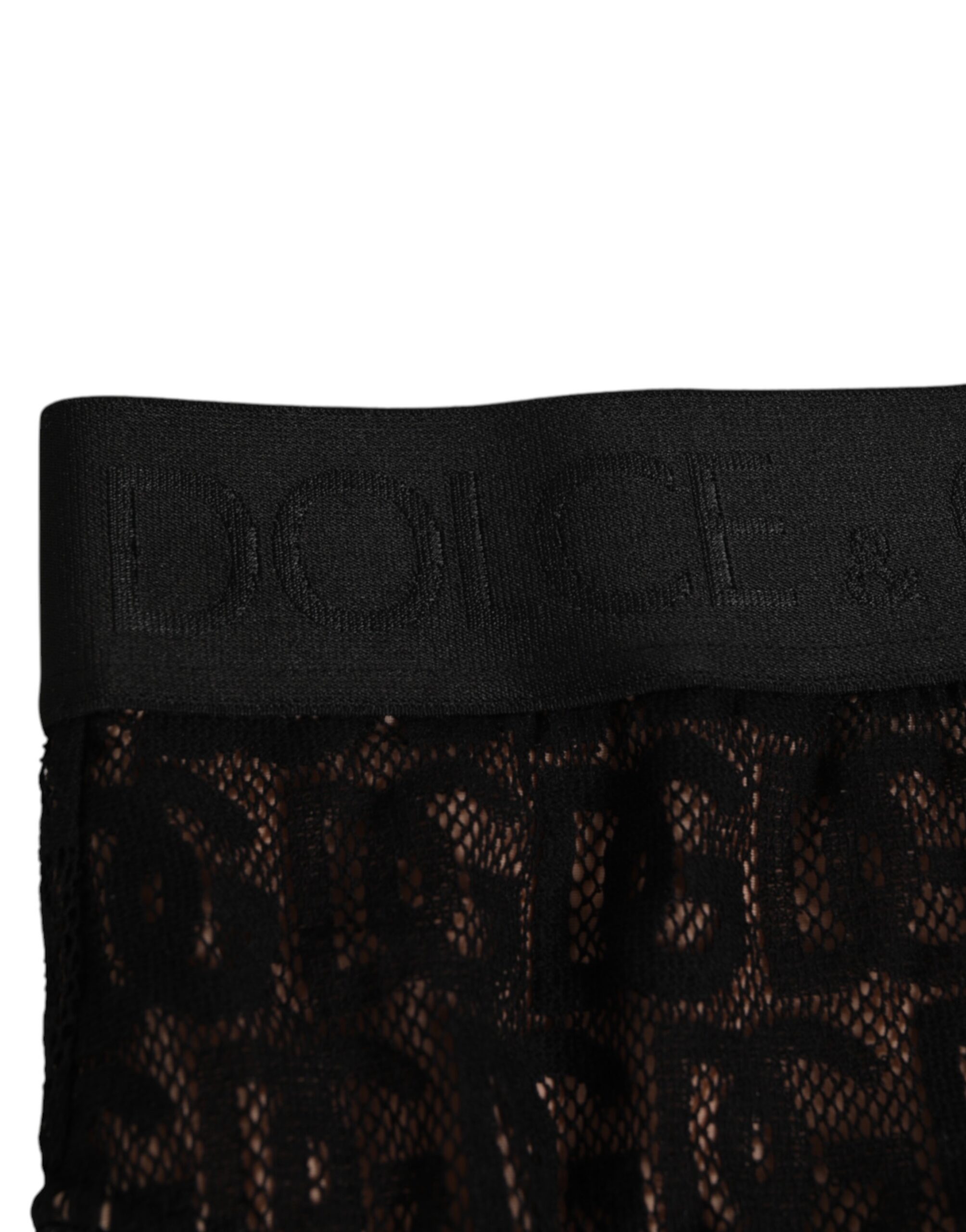 Dolce & Gabbana Black DG Logo Lace High Brief Panty Underwear - Image 3