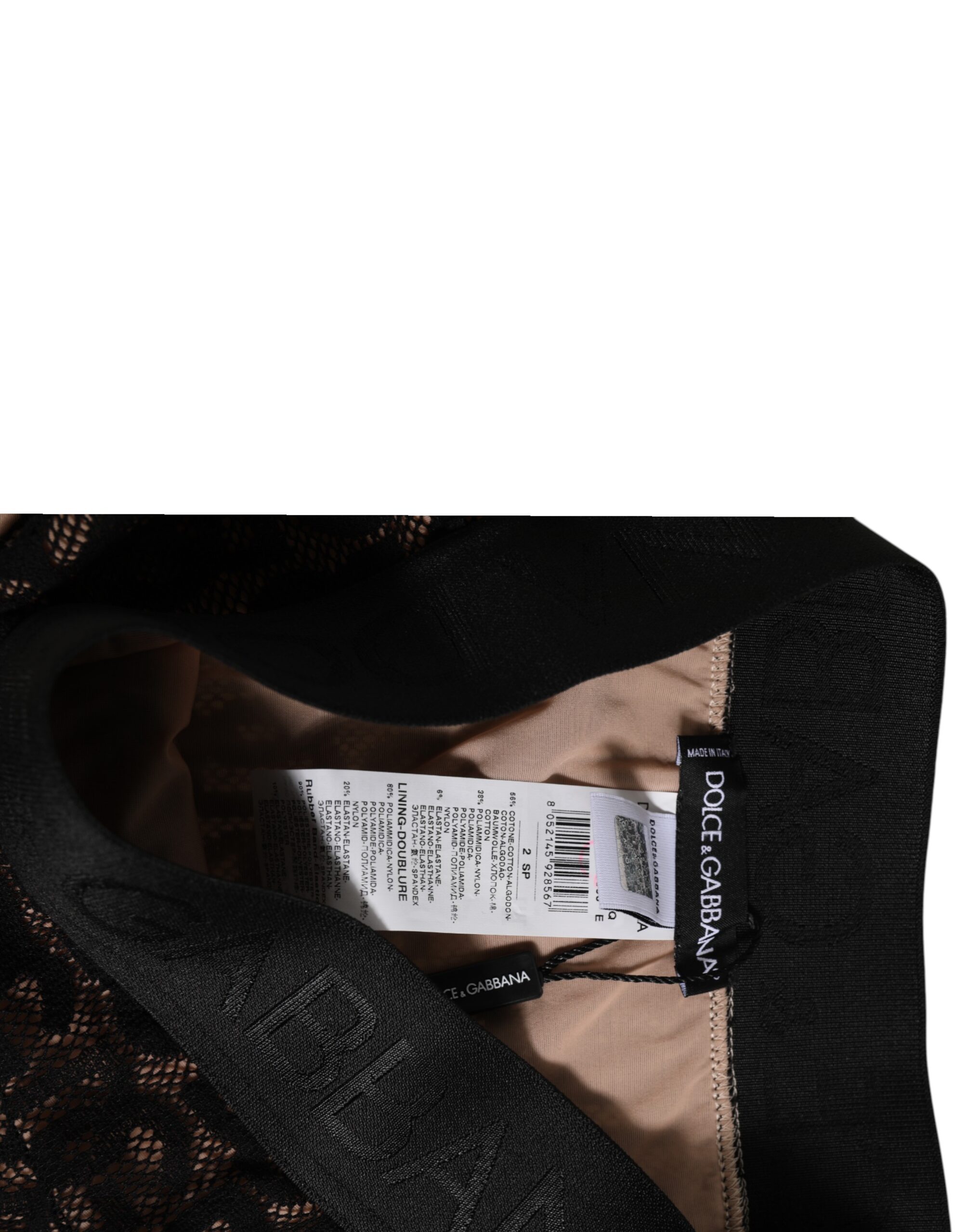 Dolce & Gabbana Black DG Logo Lace High Brief Panty Underwear - Image 4