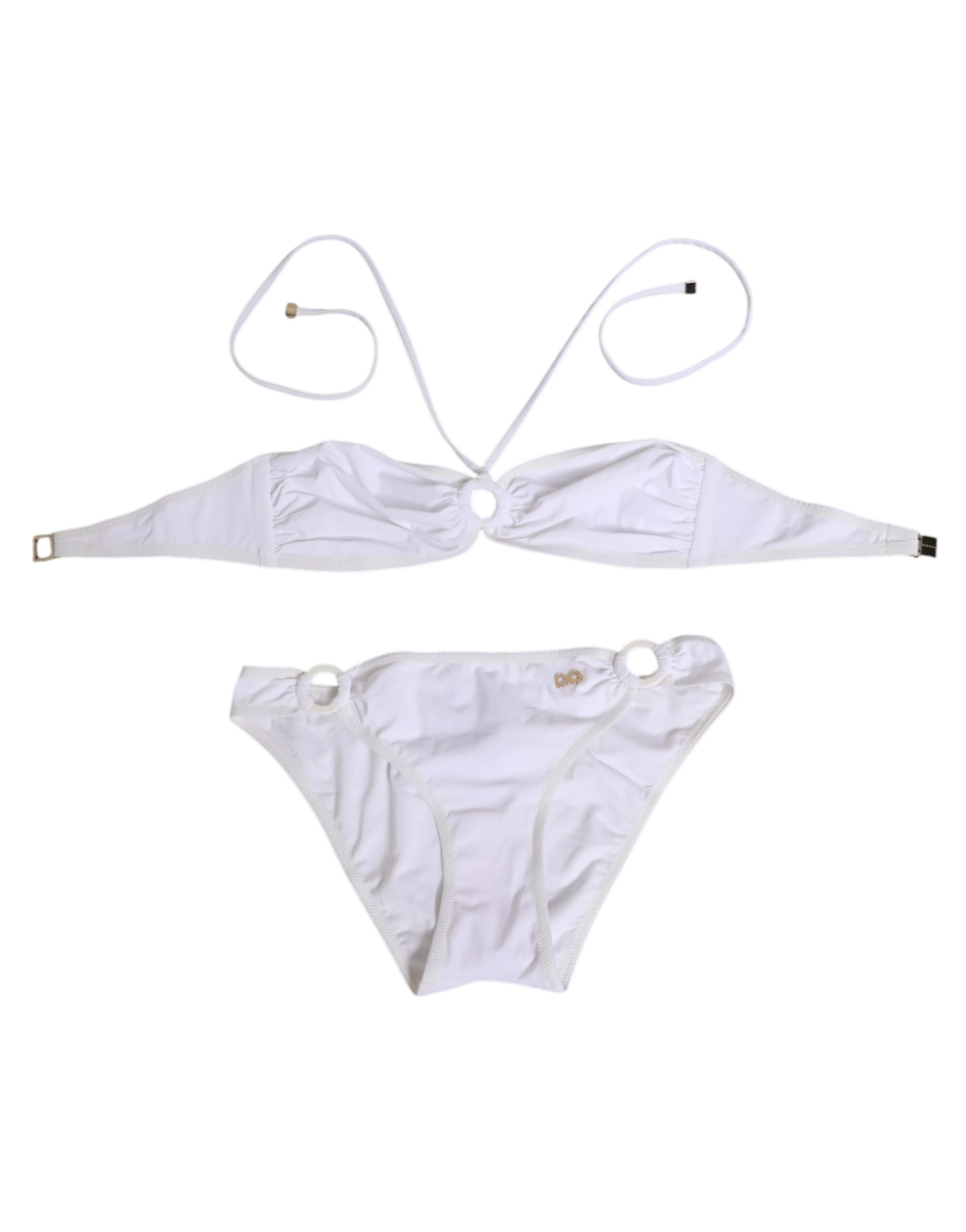 Dolce & Gabbana White Logo Swimsuit 2 Piece Top Bottom Swimwear - Image 2