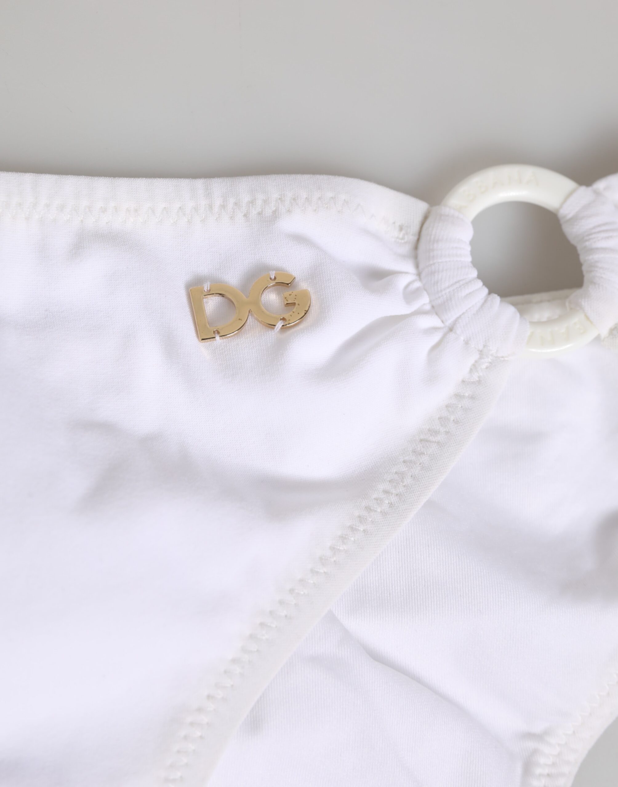 Dolce & Gabbana White Logo Swimsuit 2 Piece Top Bottom Swimwear - Image 3