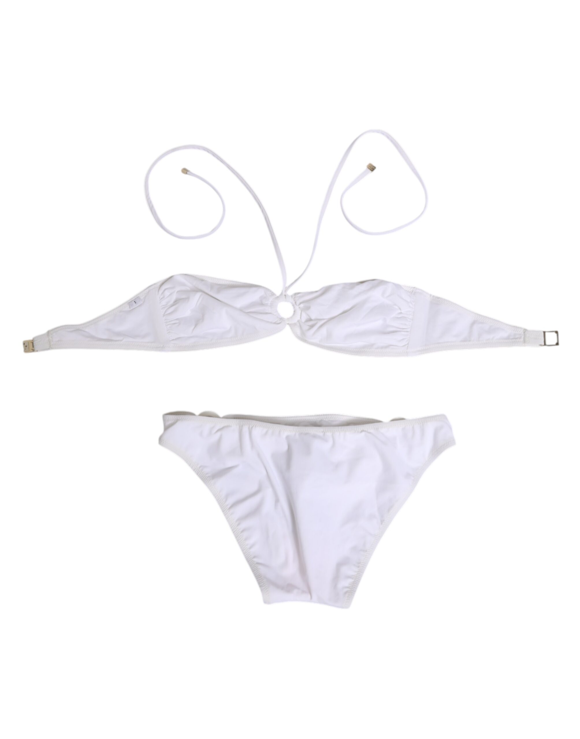 Dolce & Gabbana White Logo Swimsuit 2 Piece Top Bottom Swimwear - Image 6