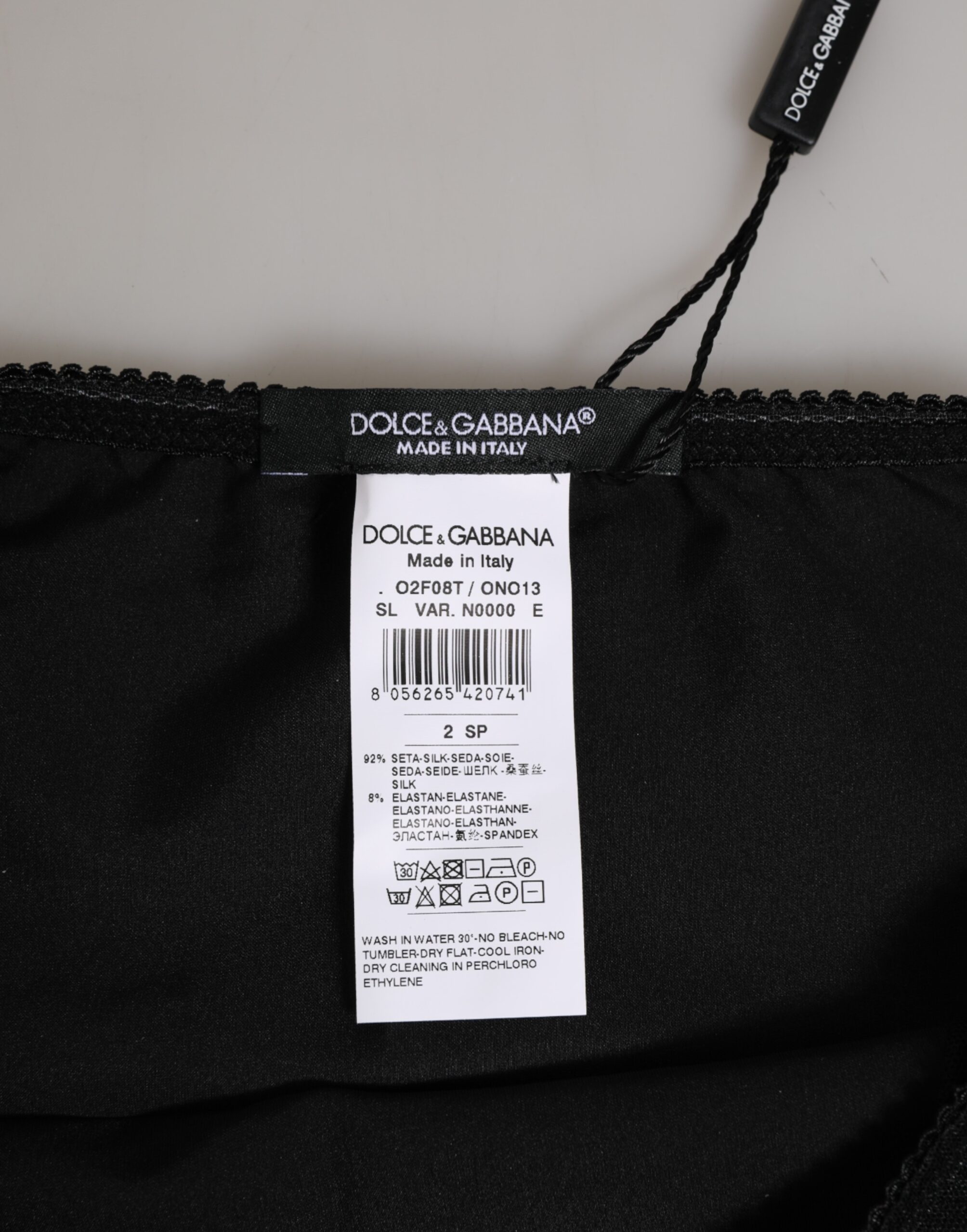Dolce & Gabbana Black Silk Stretch High Waist Panty Underwear - Image 4