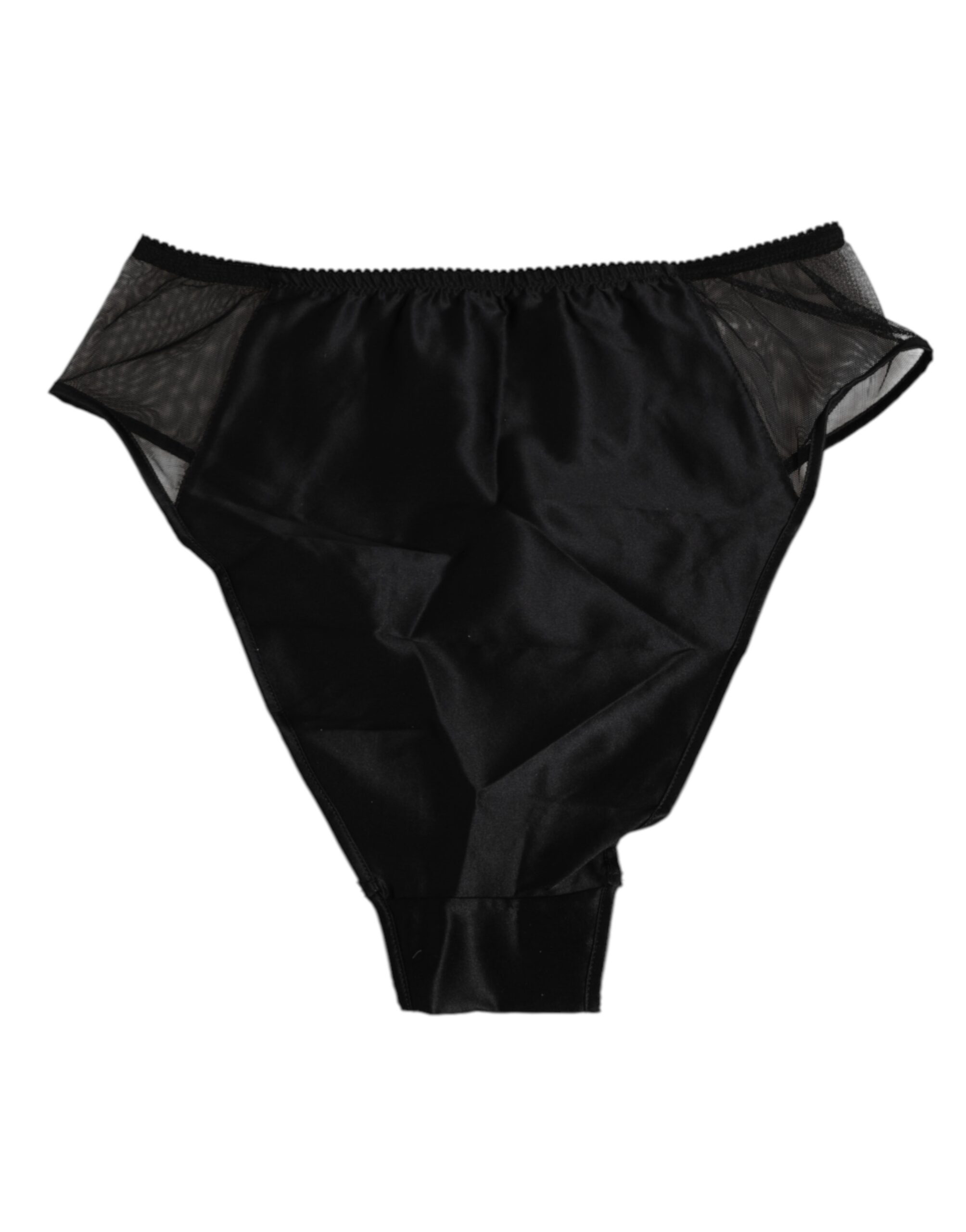 Dolce & Gabbana Black Silk Stretch High Waist Panty Underwear - Image 5