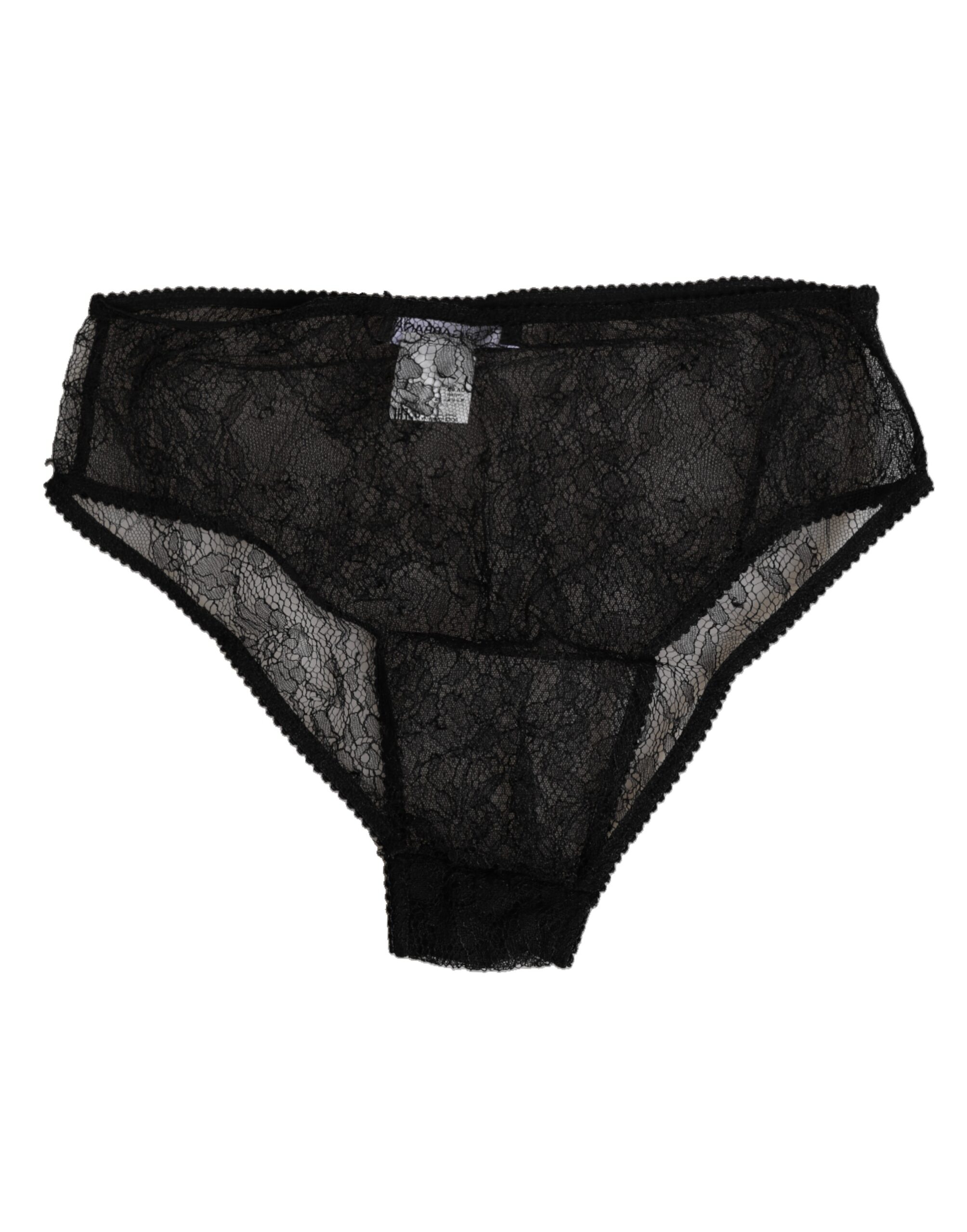Dolce & Gabbana Black Nylon Stretch High Waist Panty Underwear - Image 5