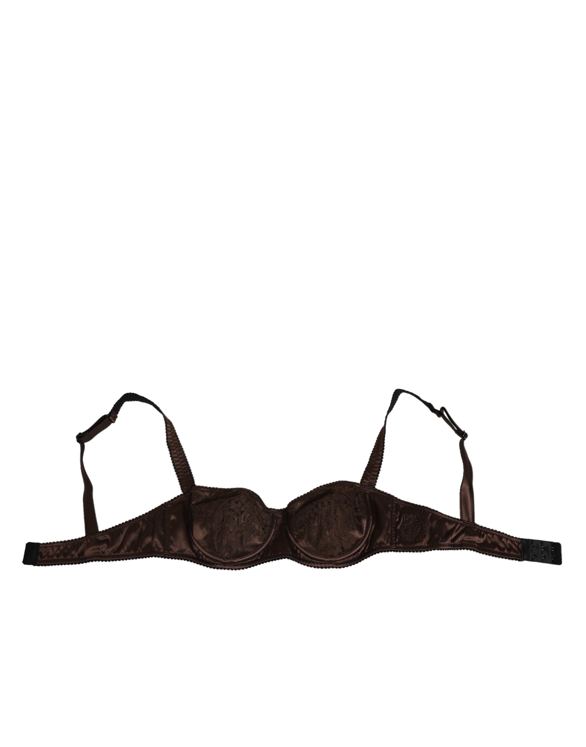 Dolce & Gabbana Brown Silk Underwired Balconette Bra Underwear - Image 2