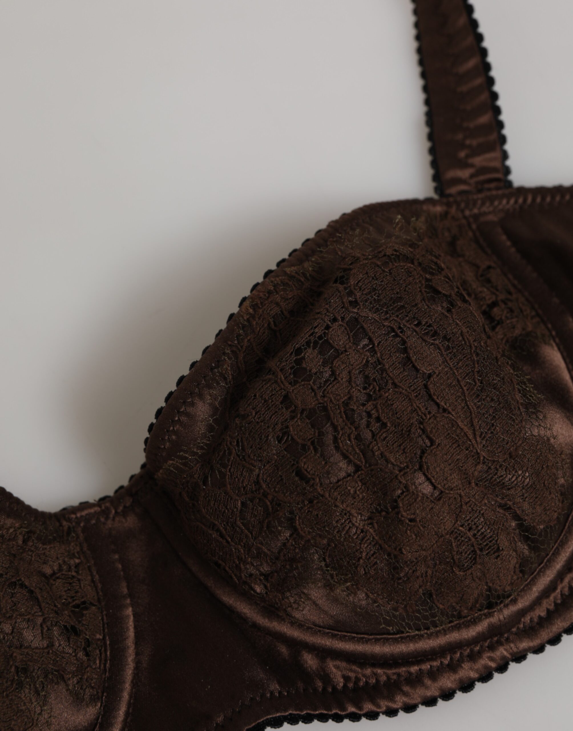 Dolce & Gabbana Brown Silk Underwired Balconette Bra Underwear - Image 3