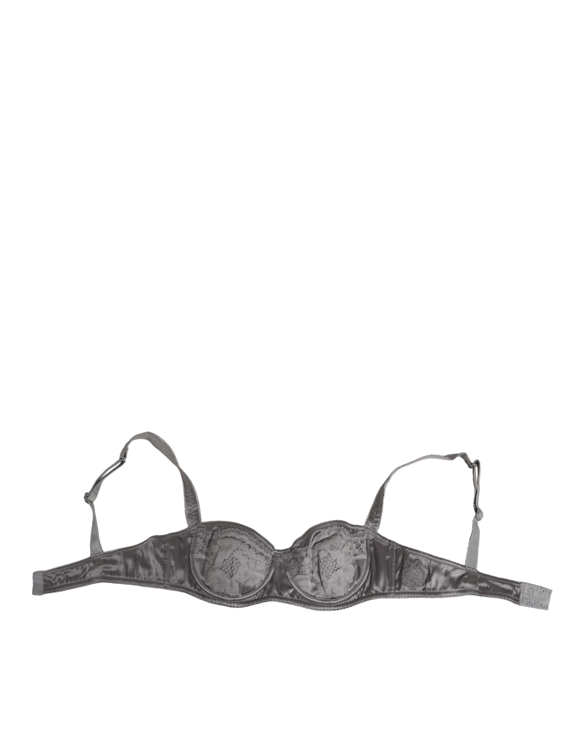 Dolce & Gabbana Gray Silk Underwired Balconette Bra Underwear - Image 2