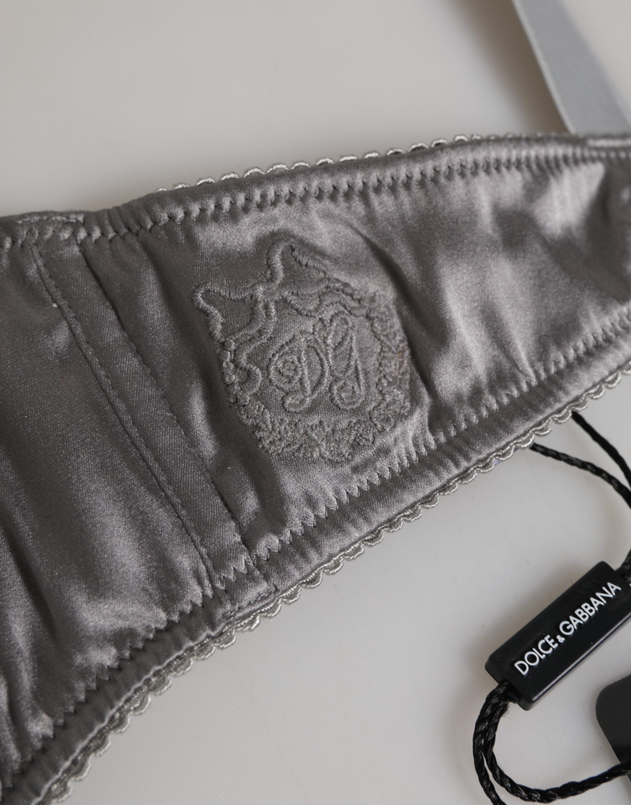 Dolce & Gabbana Gray Silk Underwired Balconette Bra Underwear - Image 3