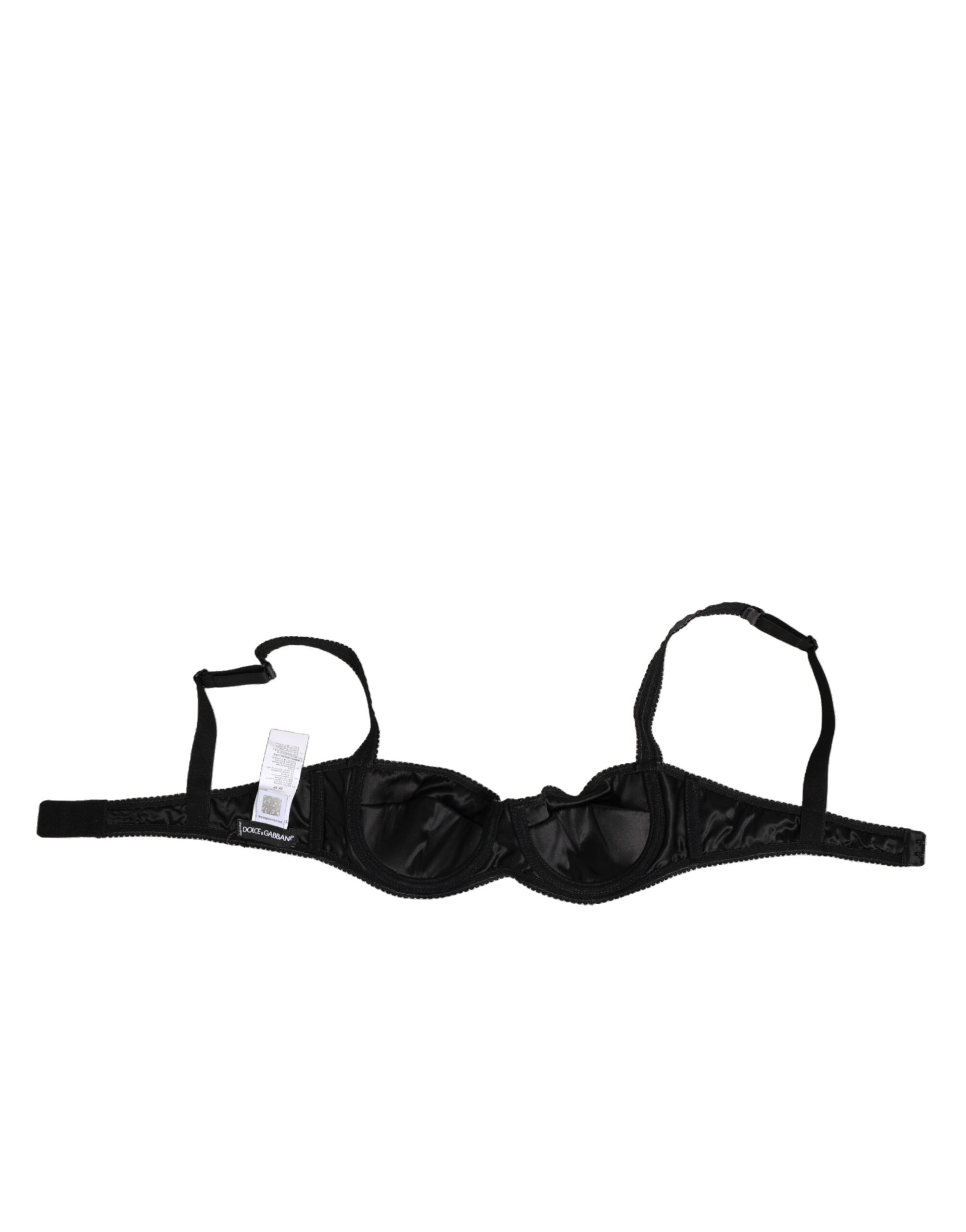 Dolce & Gabbana Black Acetate Stretch Balconette Bra Underwear - Image 4
