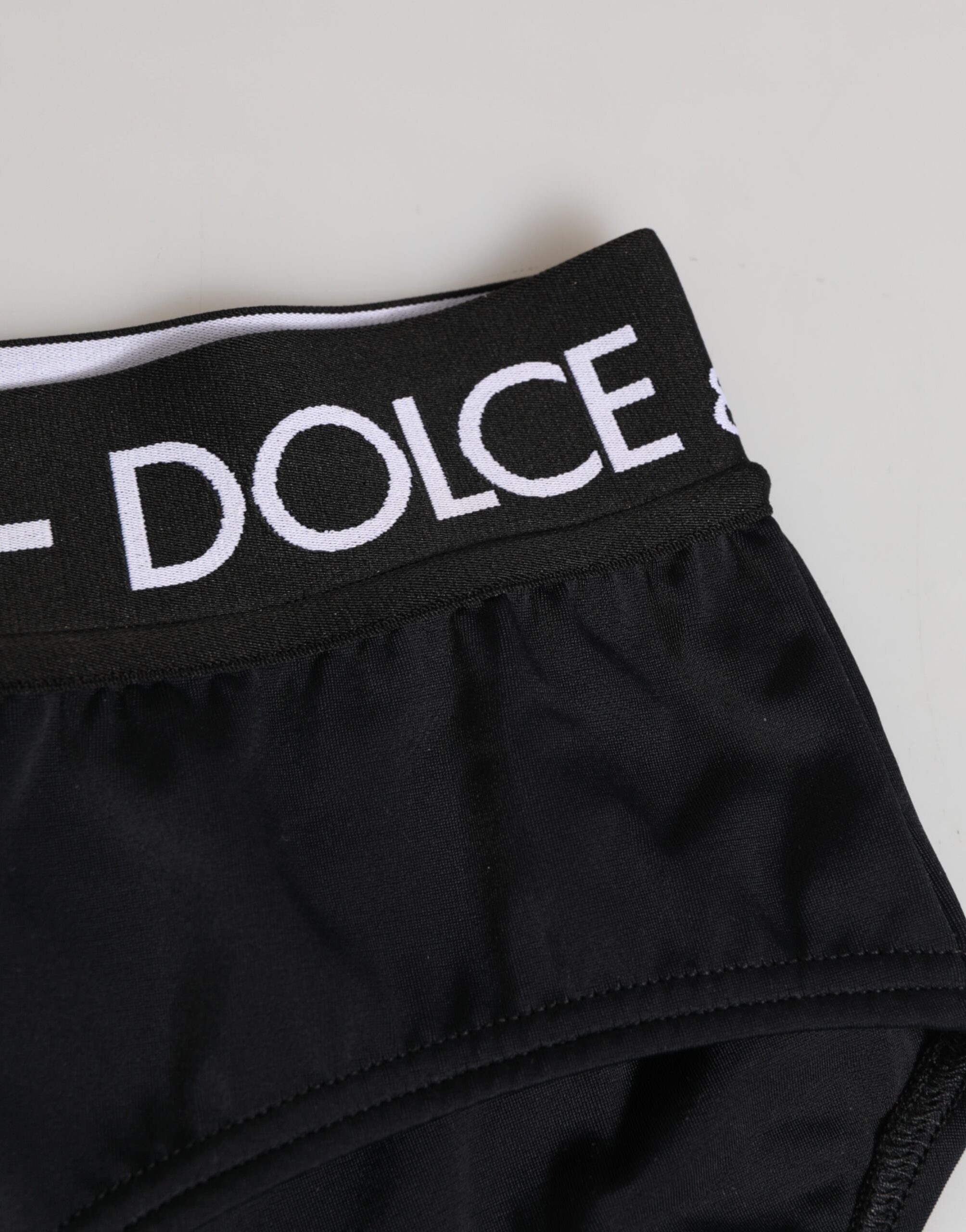 Dolce & Gabbana Black Nylon Logo Waistband Shorts Underwear - Image 3