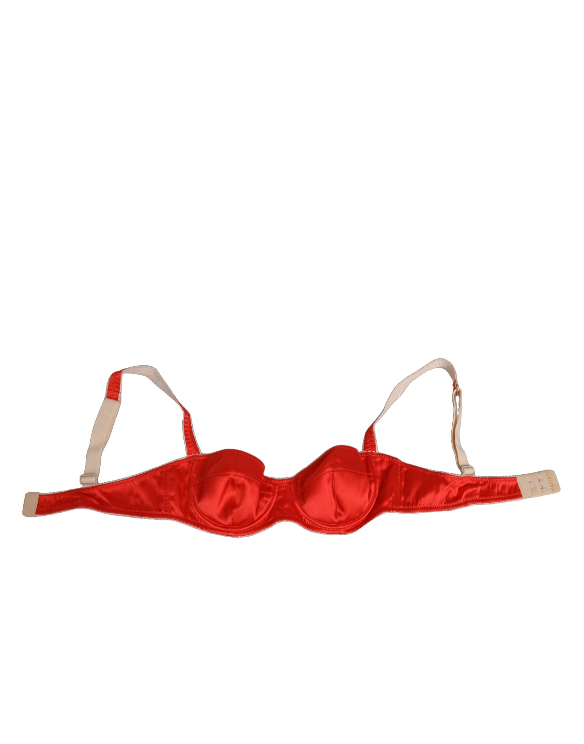 Dolce & Gabbana Red Silk Satin Underwire Bra Semi-Pad Underwear - Image 2